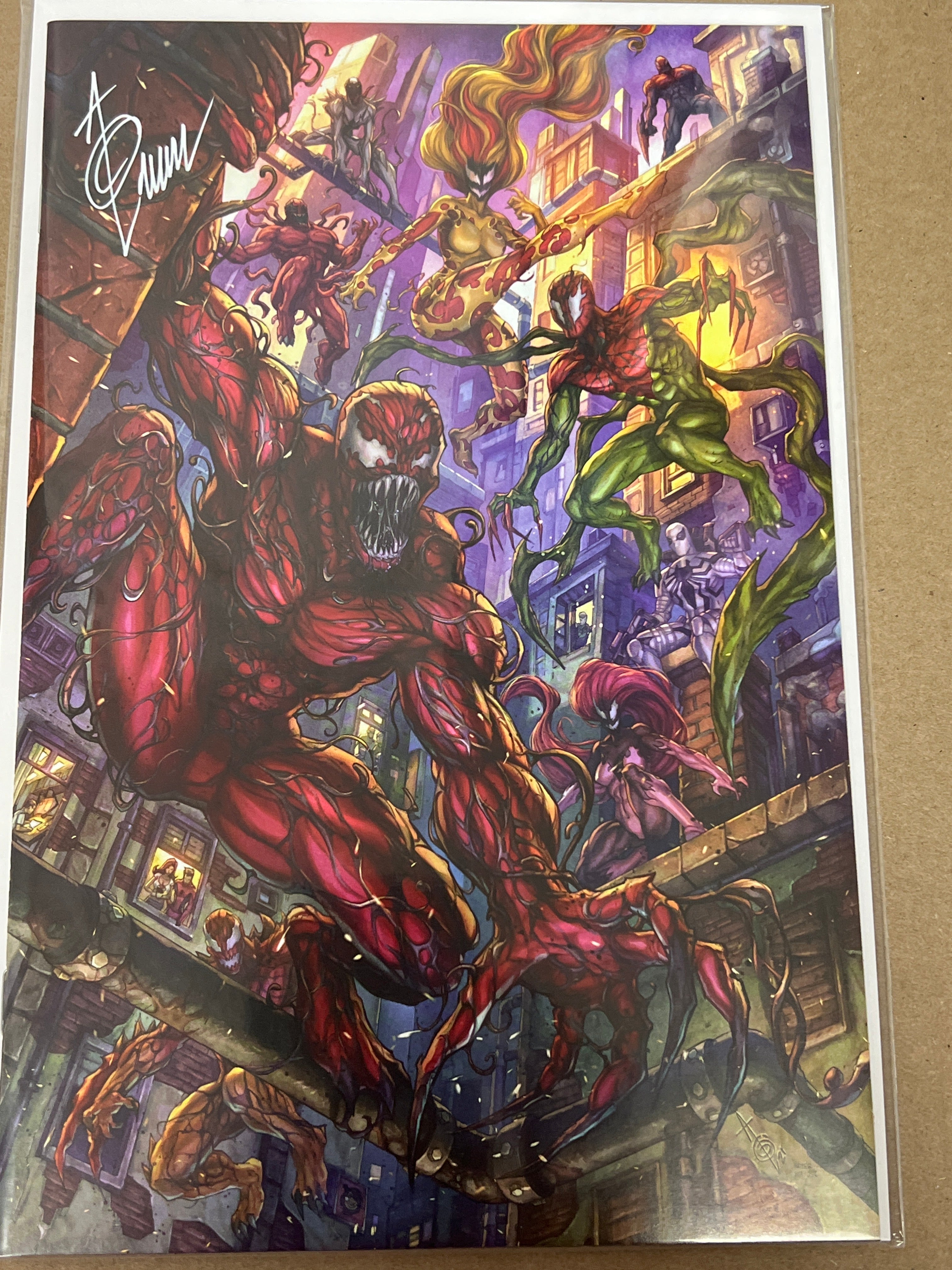 EXTREME CARNAGE ALPHA #1 VIRGIN VARIANT SIGNED BY ALAN QUAH WITH COA (SS4)