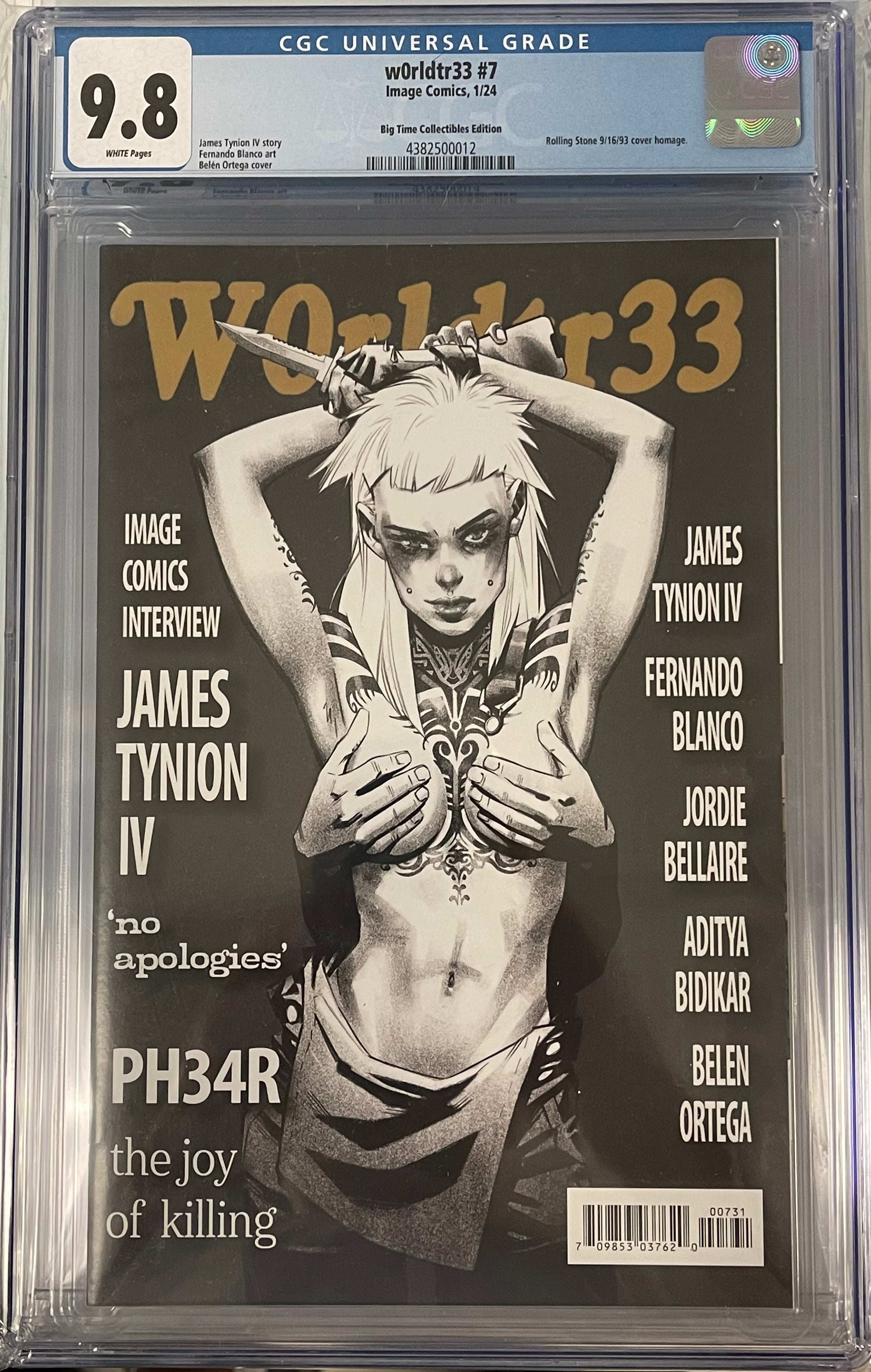 W0RLDTR33 #7 BELEN ORTEGA EXCLUSIVE ROLLING STONES HOMAGE VARIANT CGC 9.8 (IN STOCK) C42