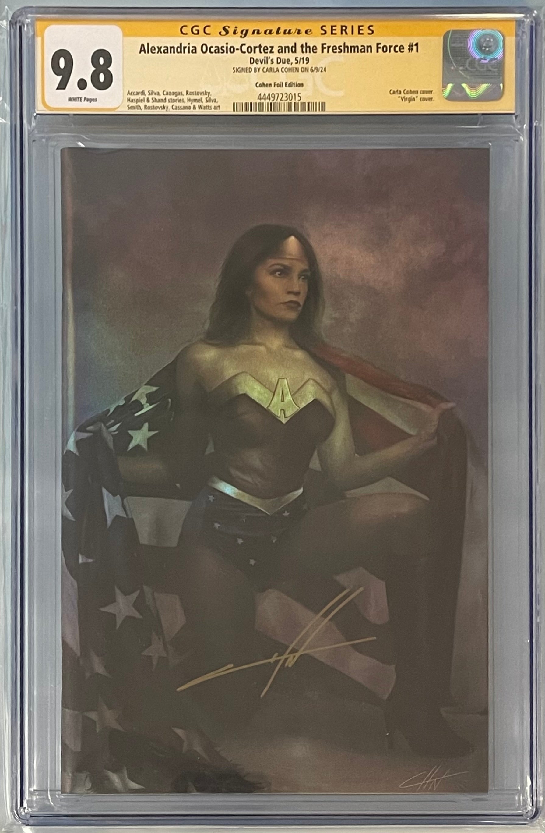 AOC #1 FOIL VIRGIN VARIANT SIGNED BY CARLA COHEN CGC 9.8 (IN STOCK) C36