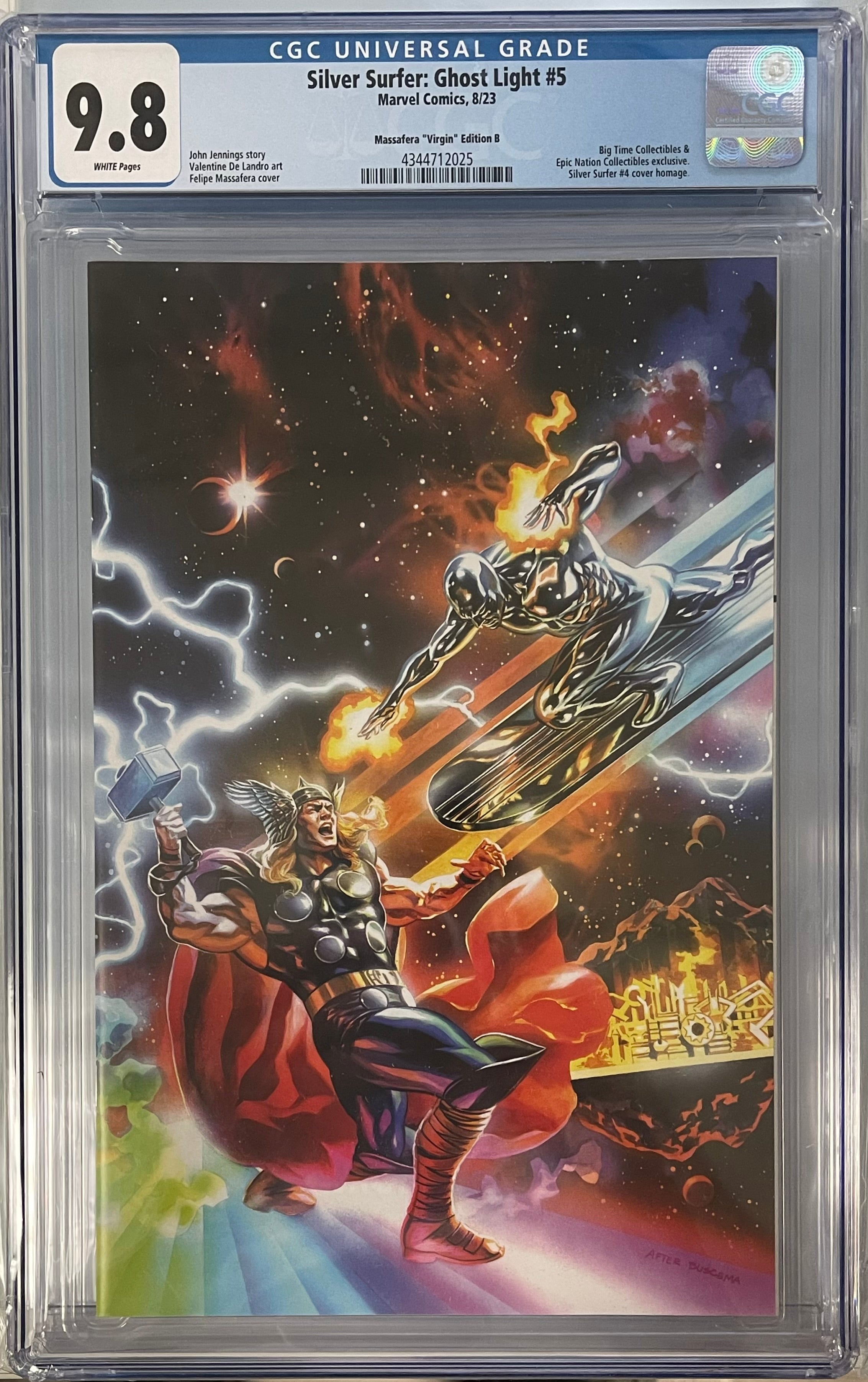 SILVER SURFER GHOSTLIGHT #5 FELIPE MASSAFEERA CLASSIC NYCC VIRGIN VARIANT CGC 9.8 (IN STOCK) C43