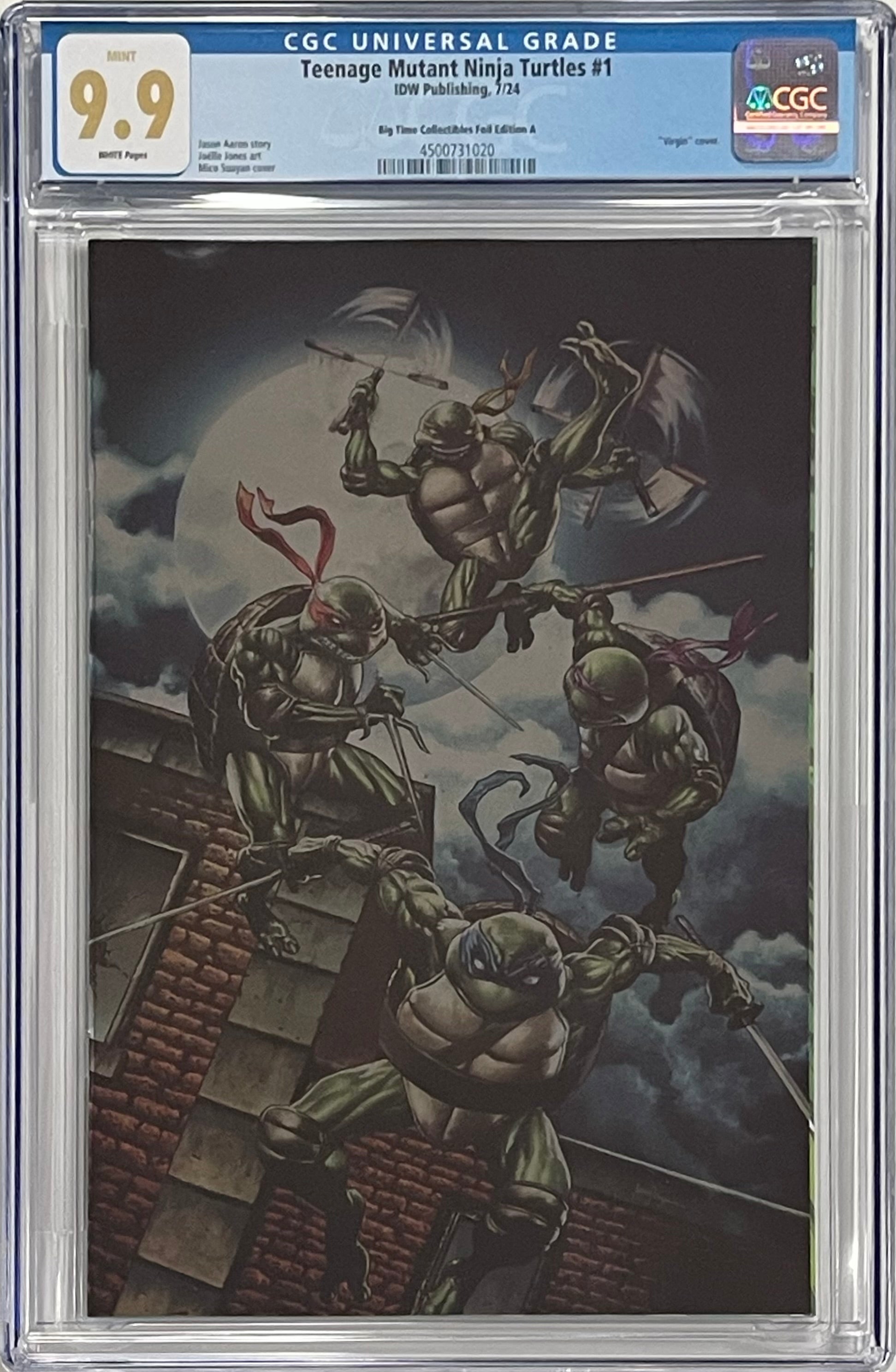 TEENAGE MUTANT NINJA TURTLES #1 (2024) MICO SUAYAN FOIL EDITION CGC 9.9 MINT (C82)