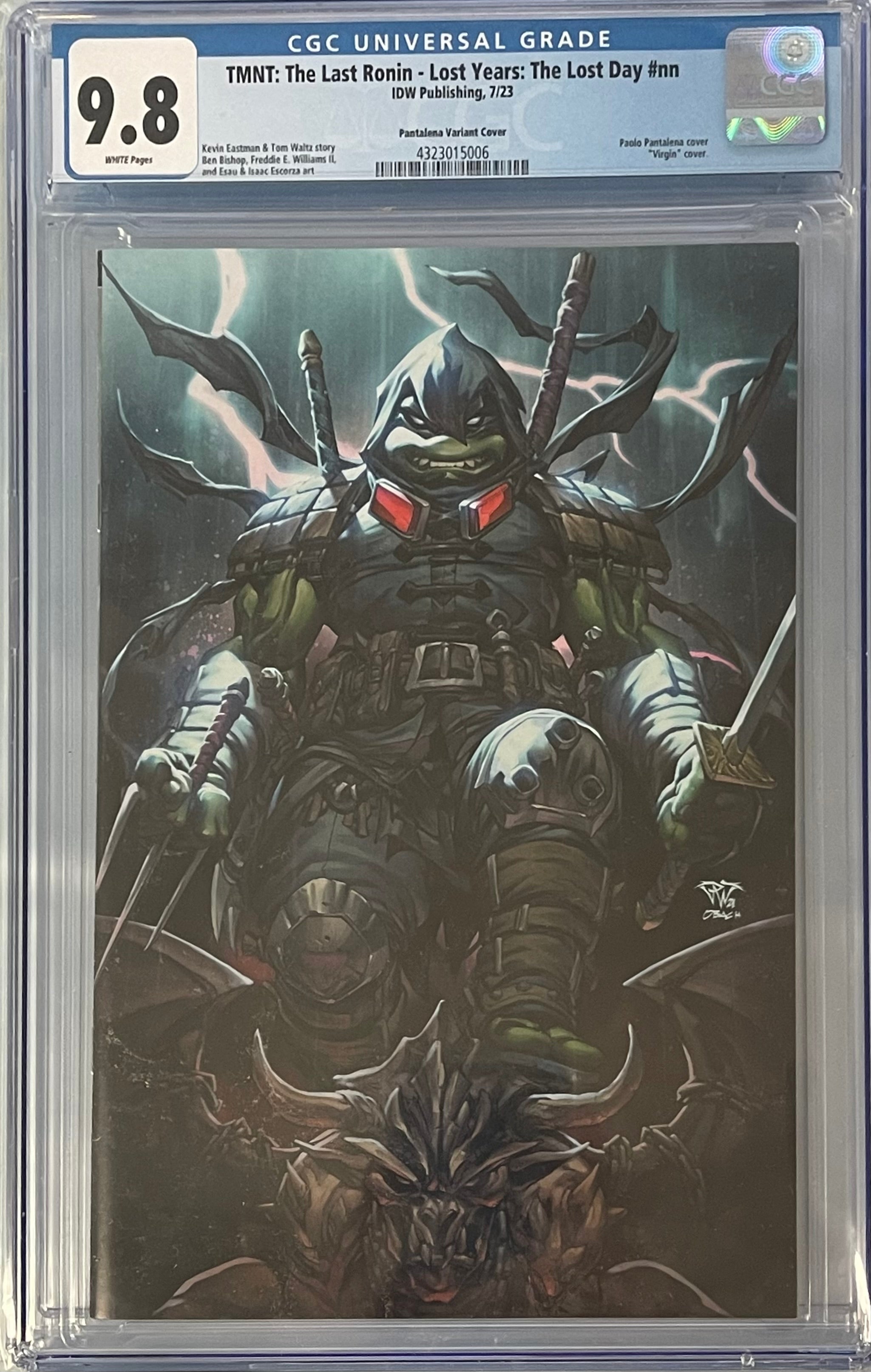 TMNT THE LAST RONIN- LOST YEARS: THE LOST DAY PAOLO PANTALENA VIRGIN VARIANT CGC 9.8 (IN STOCK) C46 C91