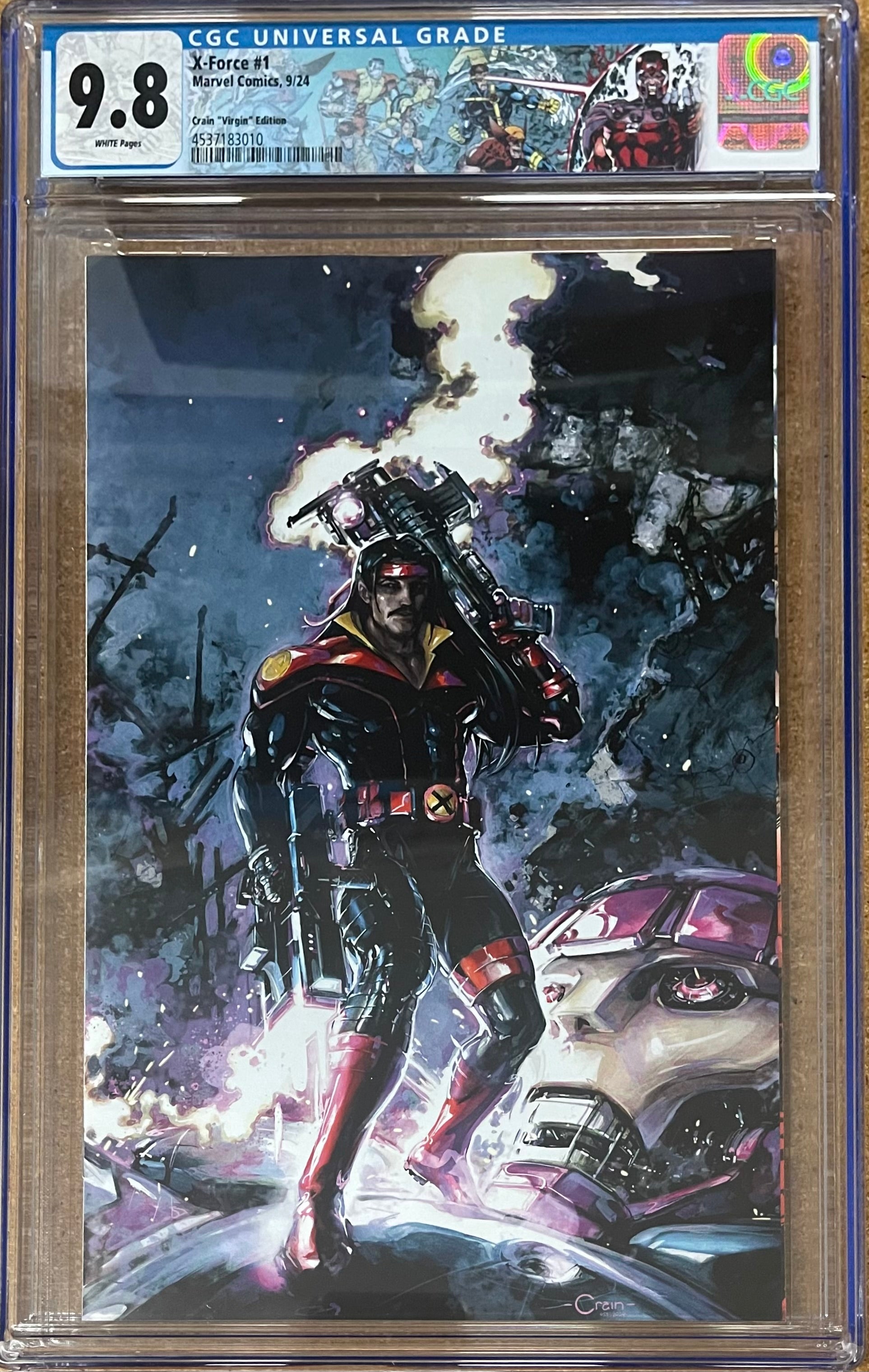 X-FORCE #1 CLAYTON CRAIN 1:100 VIRGIN VARIANT COVER CGC 9.8 W/X-MEN CUSTOM LABEL (C58)