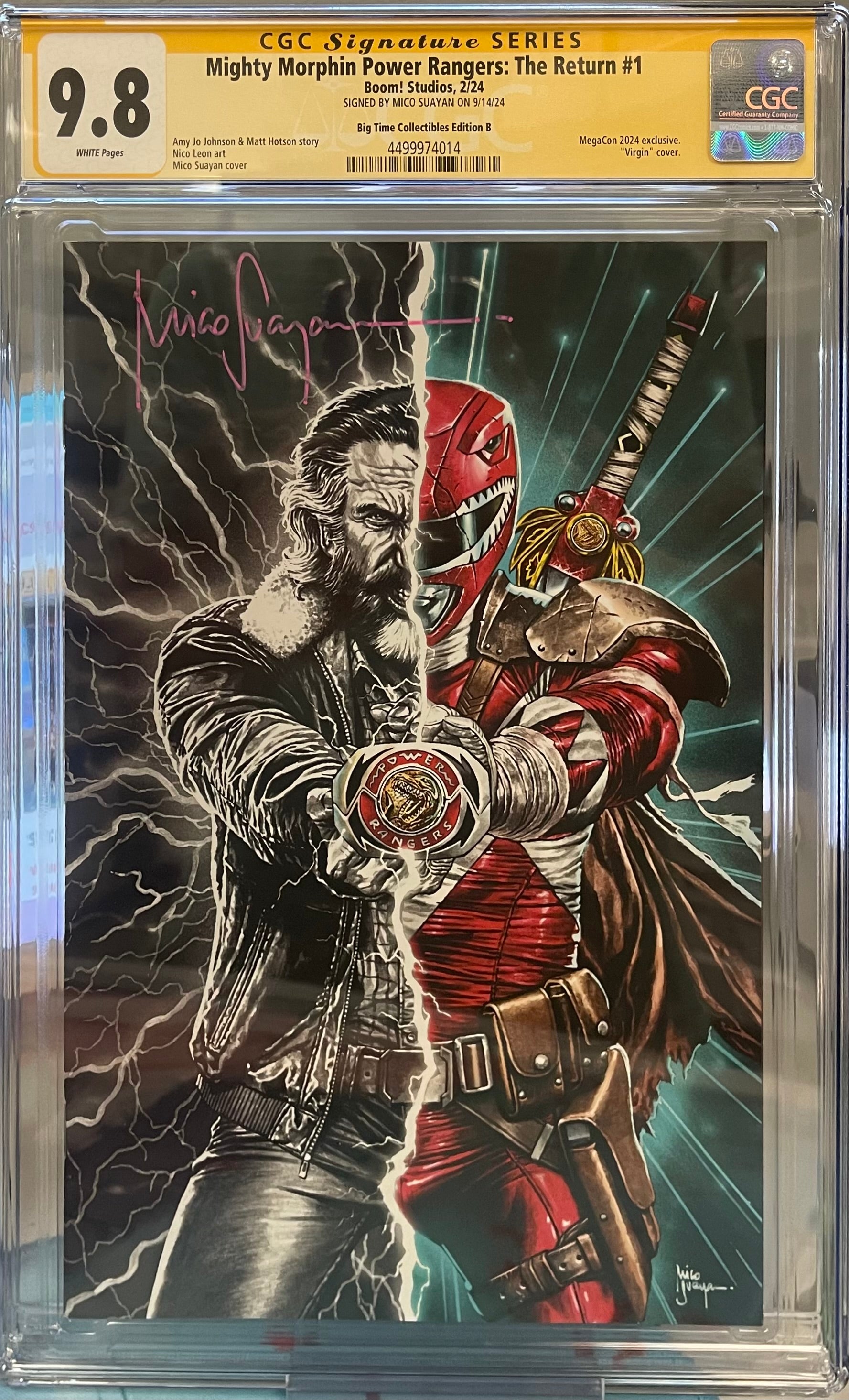 POWER RANGERS THE RETURN #1 MICO SUAYAN EXCLUSIVE VIRGIN EDITION SIGNED BY MICO SUAYAN CGC 9.8 (C77)