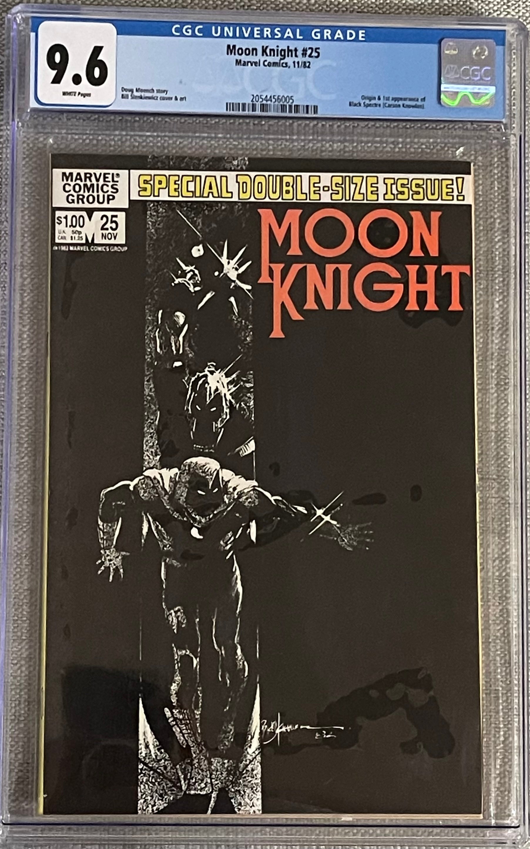 MOON KNIGHT #25 ORIGIN & FIRST APPEARANE OF BLACK SPECTRE CGC 9.6 BILL SIENKIEWICZ COVER & ART (C109)