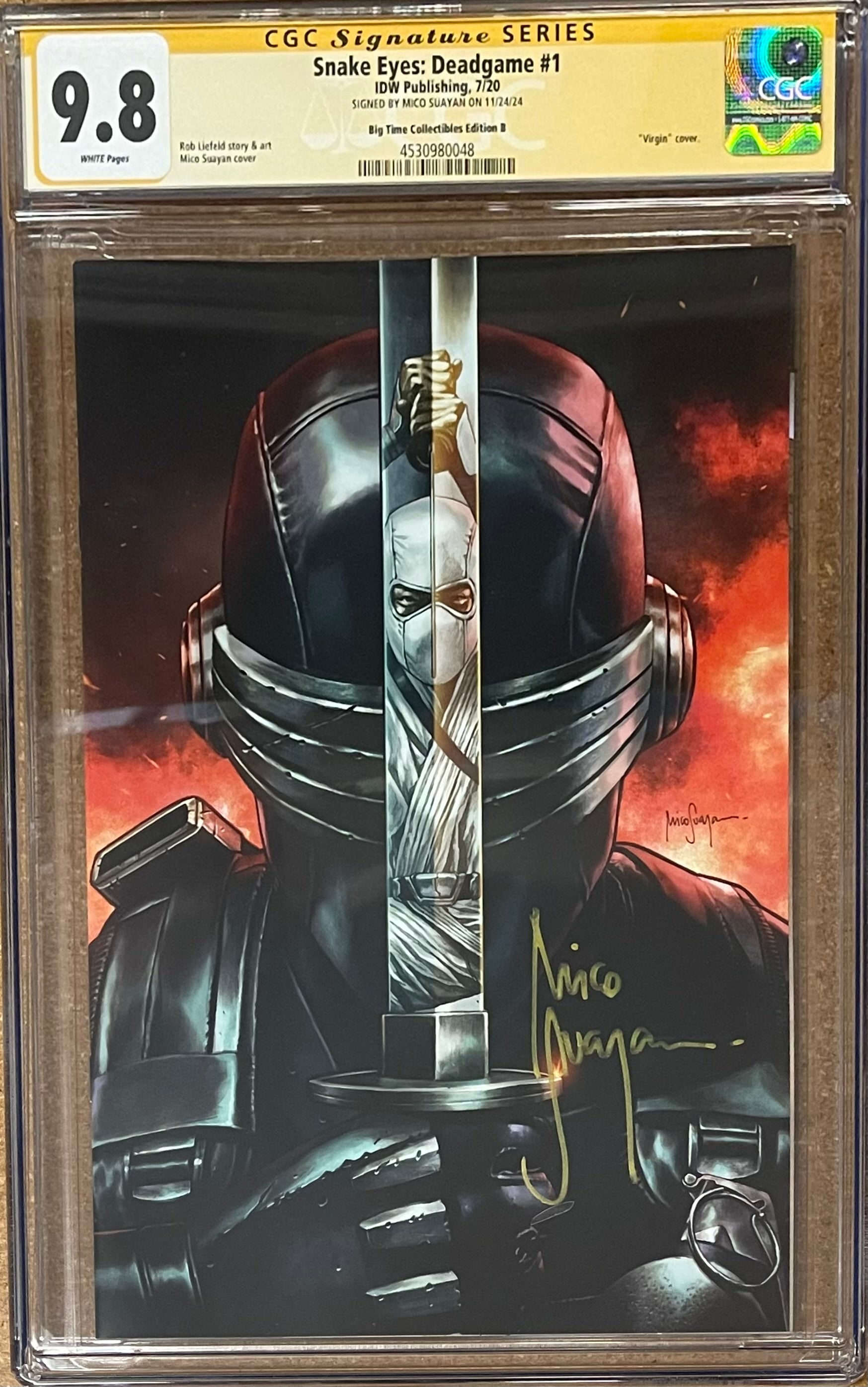 SNAKE EYES DEADGAME #1 MICO SUAYAN EXCLUSIVE VIRGIN VARIANT CGC 9.8 (IN STOCK) C66