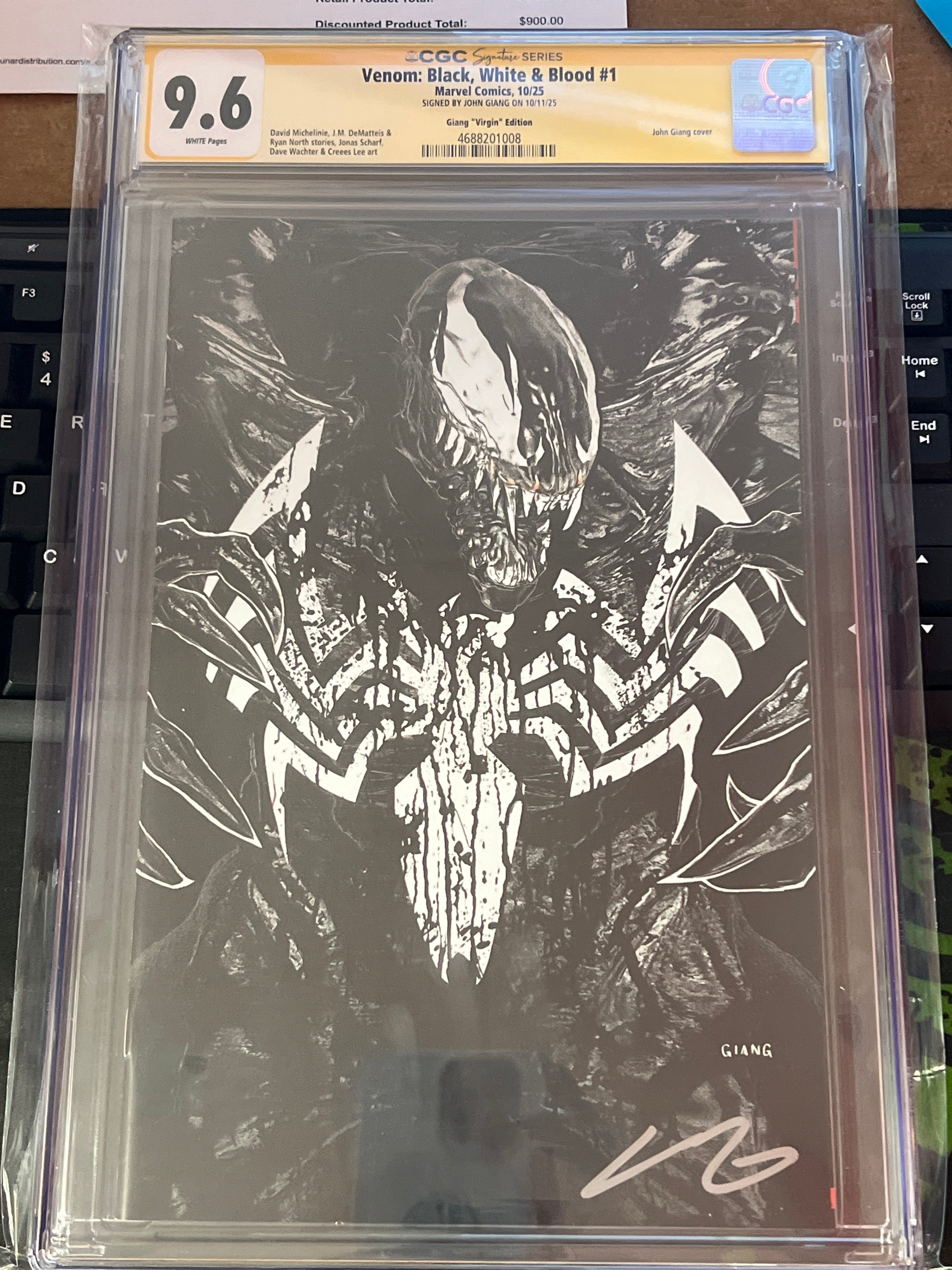 VENOM: BLACK, WHITE & BLOOD #1 JOHN GIANG NEGATIVE BLEED EDITION