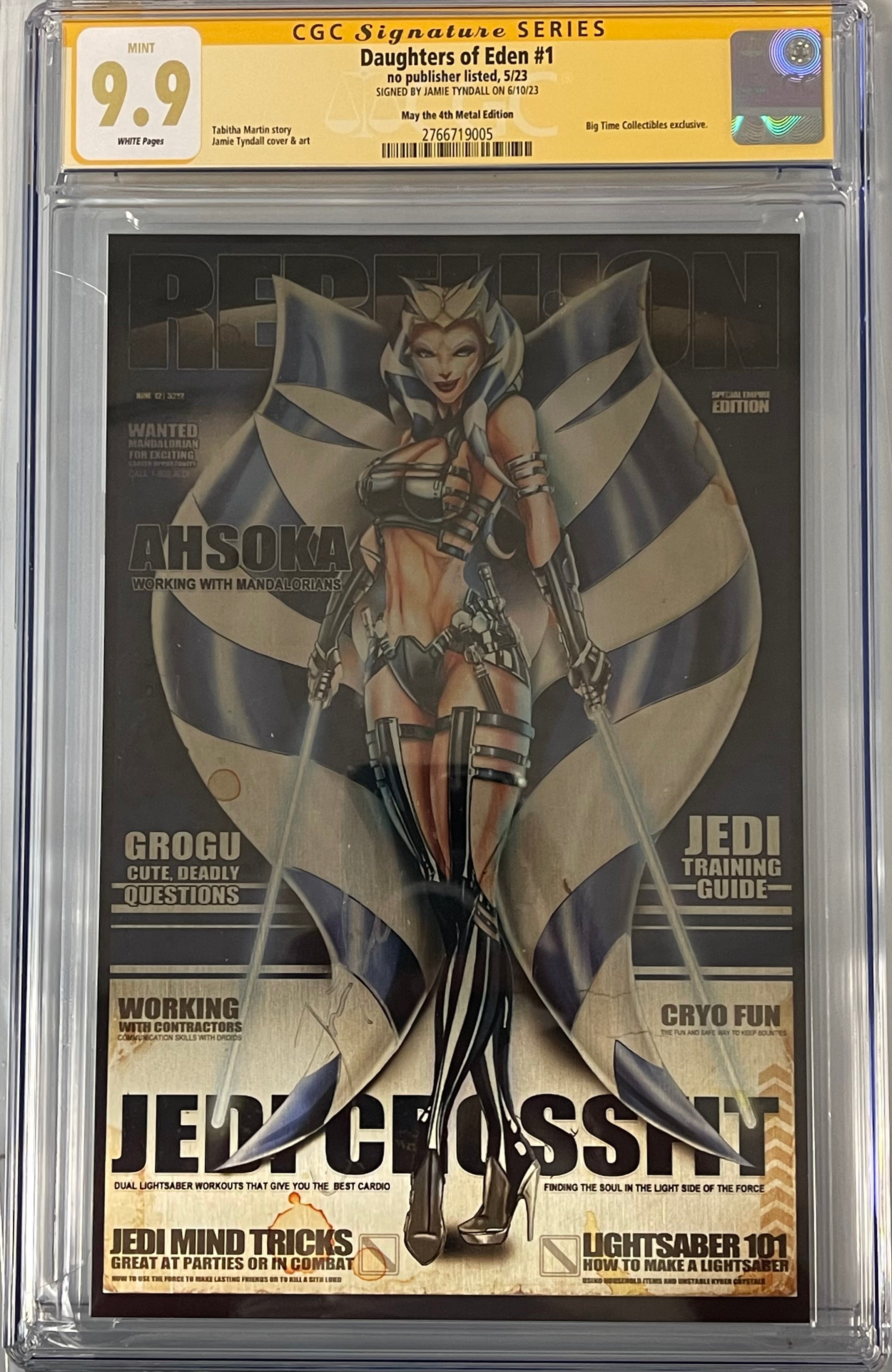 DAUGHTER'S OF EDEN #1 MAY THE 4TH EXCLUSIVE RETRO METAL EDITION SIGNED BY JAMIE TYNDALL CGC 9.9 MINT (IN STOCK) C48