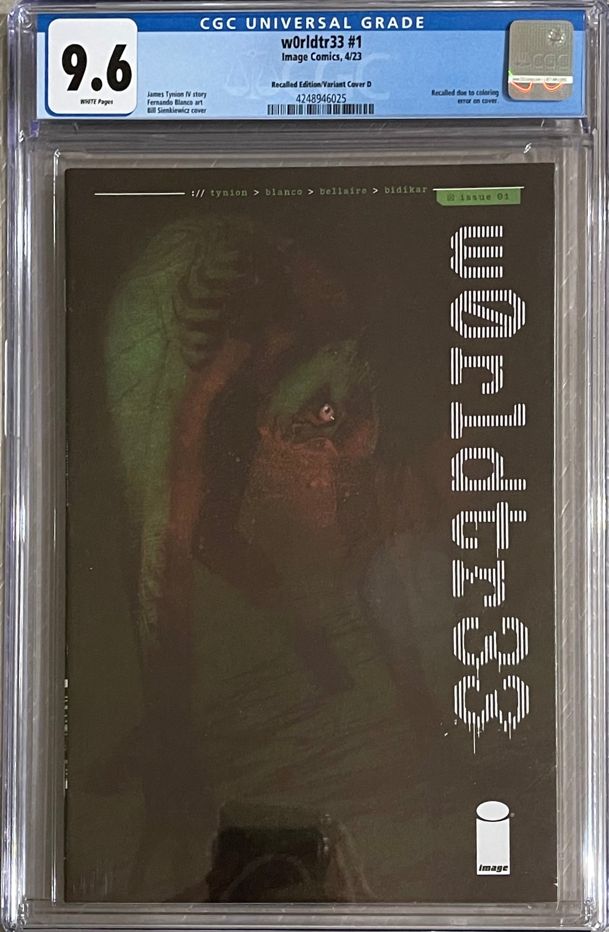 W0RLDTR33 #1 1:25 SIENKIEWICZ RECALLED VARIANT CGC 8.5 (IN STOCK) C42