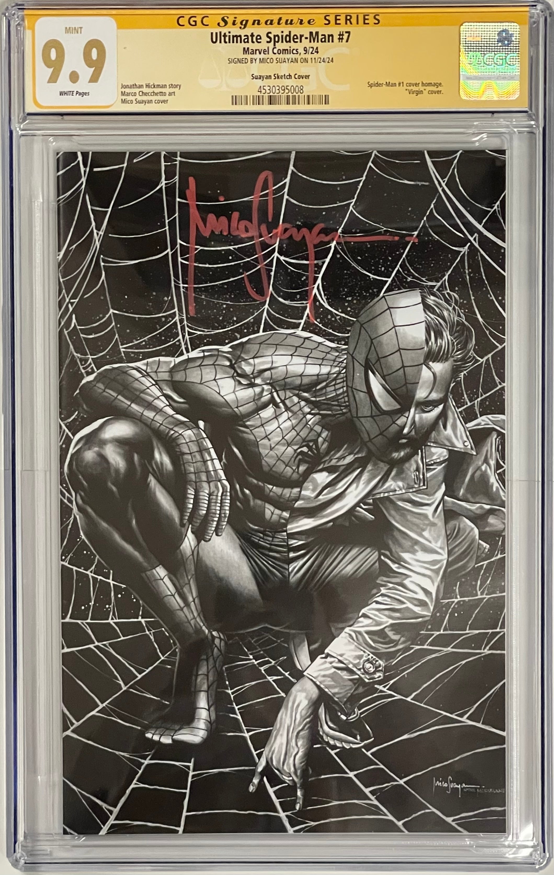 ULTIMATE SPIDER-MAN #7 MICO SUAYAN SKETCH EDITION SIGNED BY MICO SUAYAN CGC 9.9 MINT (C103)