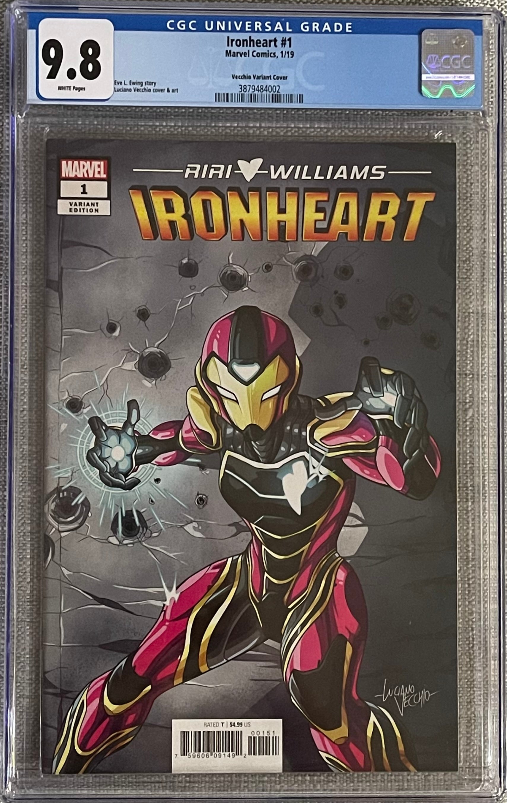 IRONHEART #1 1:10 VECCHIO VARIANT CGC 9.8 (C108)