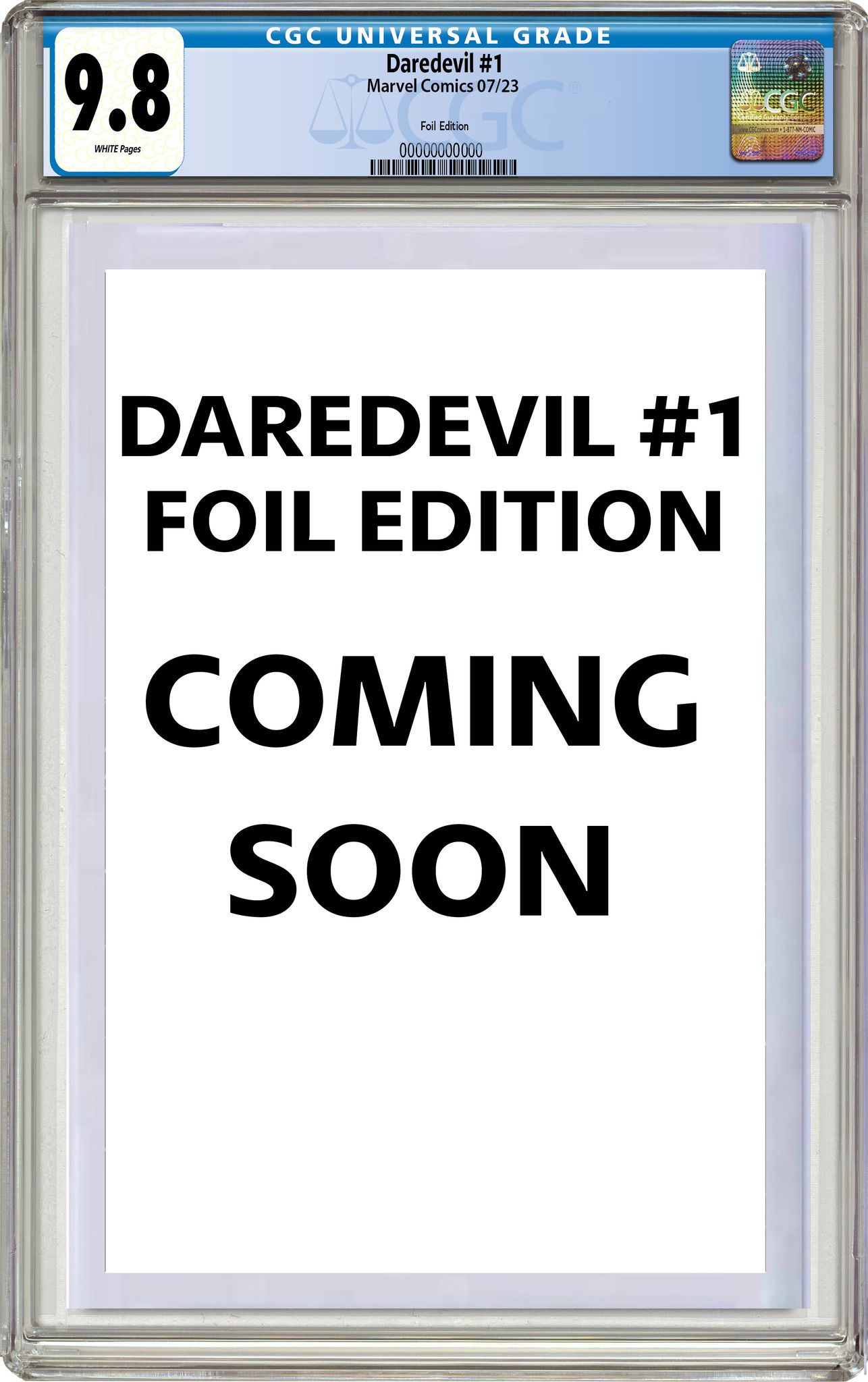 DAREDEVIL 1 ALEX LOZANO FOIL VARIANT CGC 9.8 W/FREE RAW FOIL COPY - 09/13/23