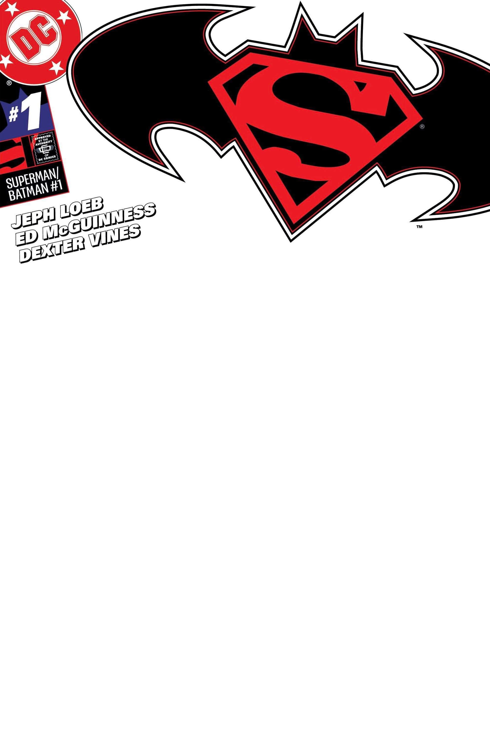 SUPERMAN BATMAN #1 SPECIAL EDITION BLANK VARIANT