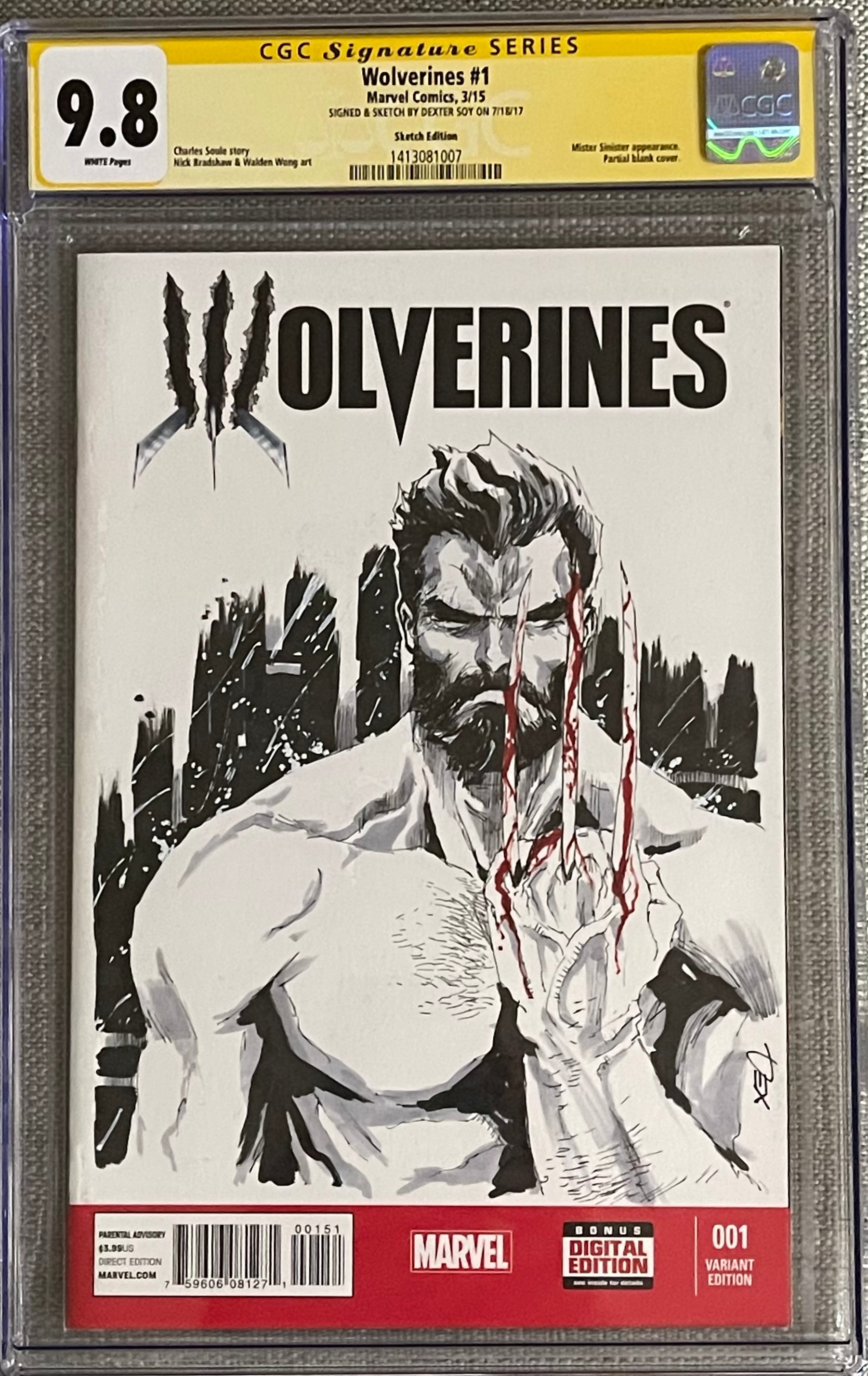 WOLVERINES #1 SIGNED & SKETCHED BY DEXTER SOY CGC 9.8 (C108)