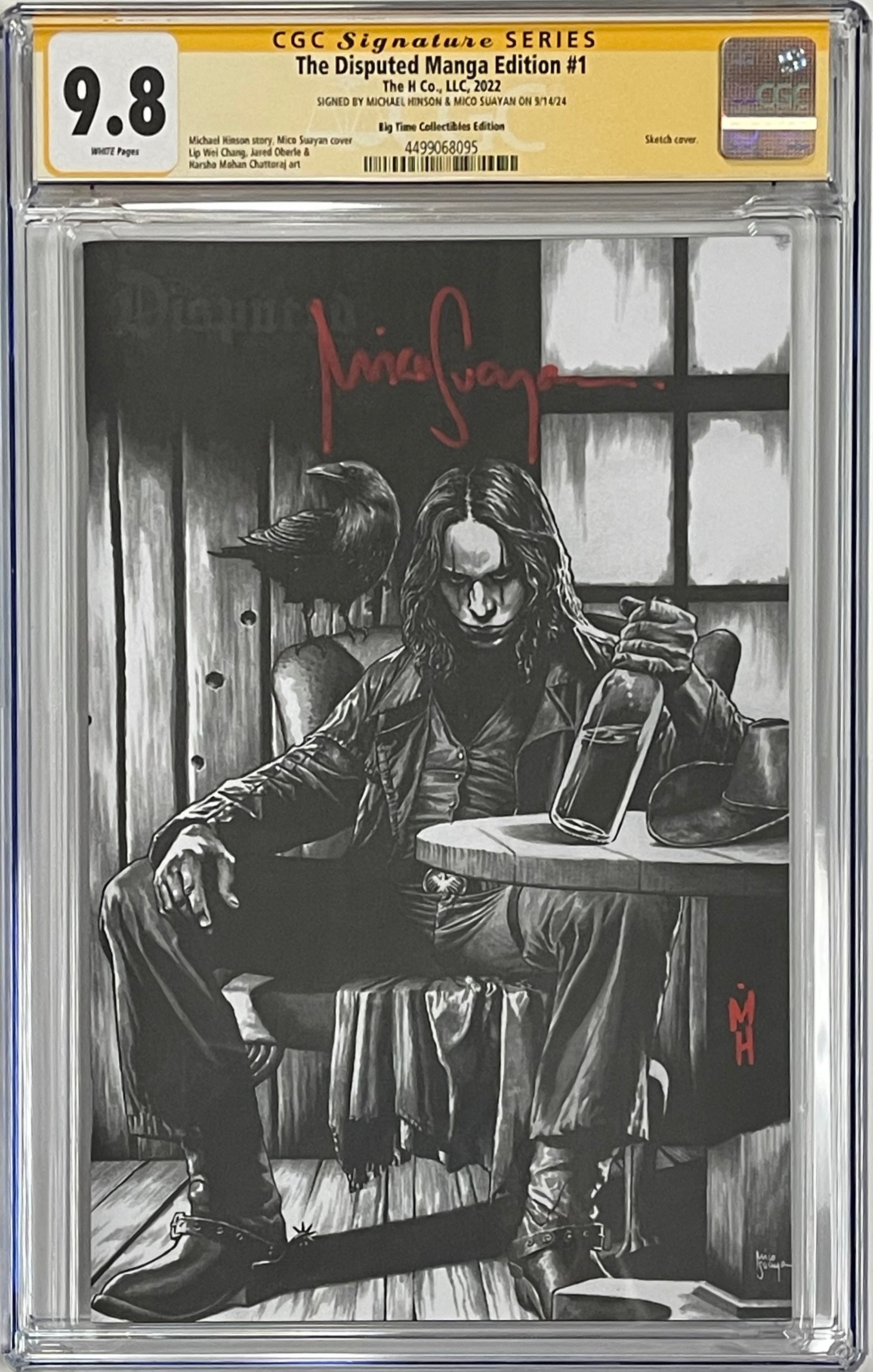 DISPUTED MANGA EDITION #1 SIGNED BY MICHAEL HINSON & MICO SUAYAN CGC 9.8 W/OVERSIZE NUMBERED COA LIMITED TO 250 (C36)