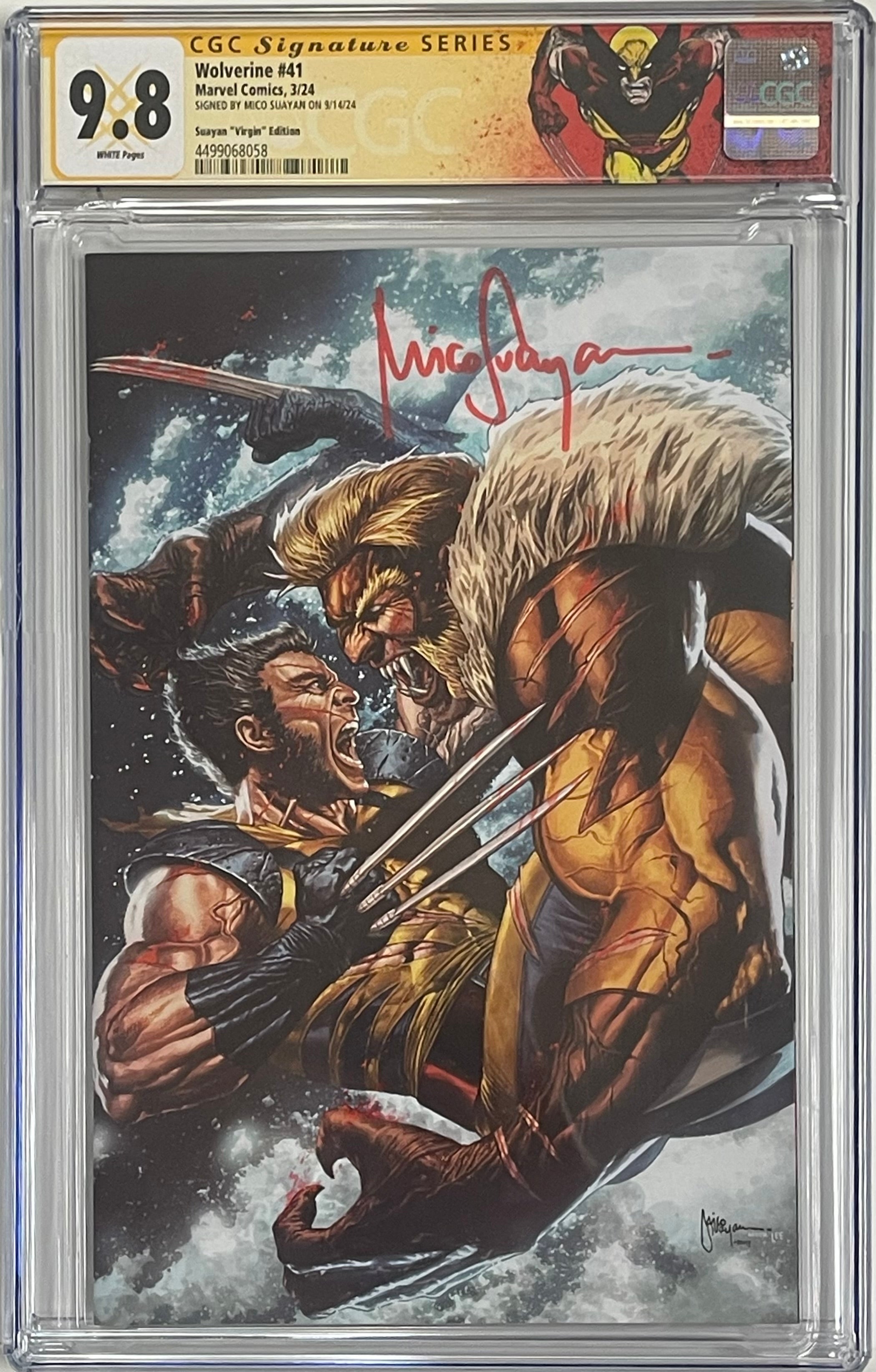 WOLVERINE #41 MICO SUAYAN EXCLUSIVE VIRGIN EDITION SIGNED BY MICO SUAYAN CGC 9.8 W/WOLVERINE CUSTOM LABEL (C104)