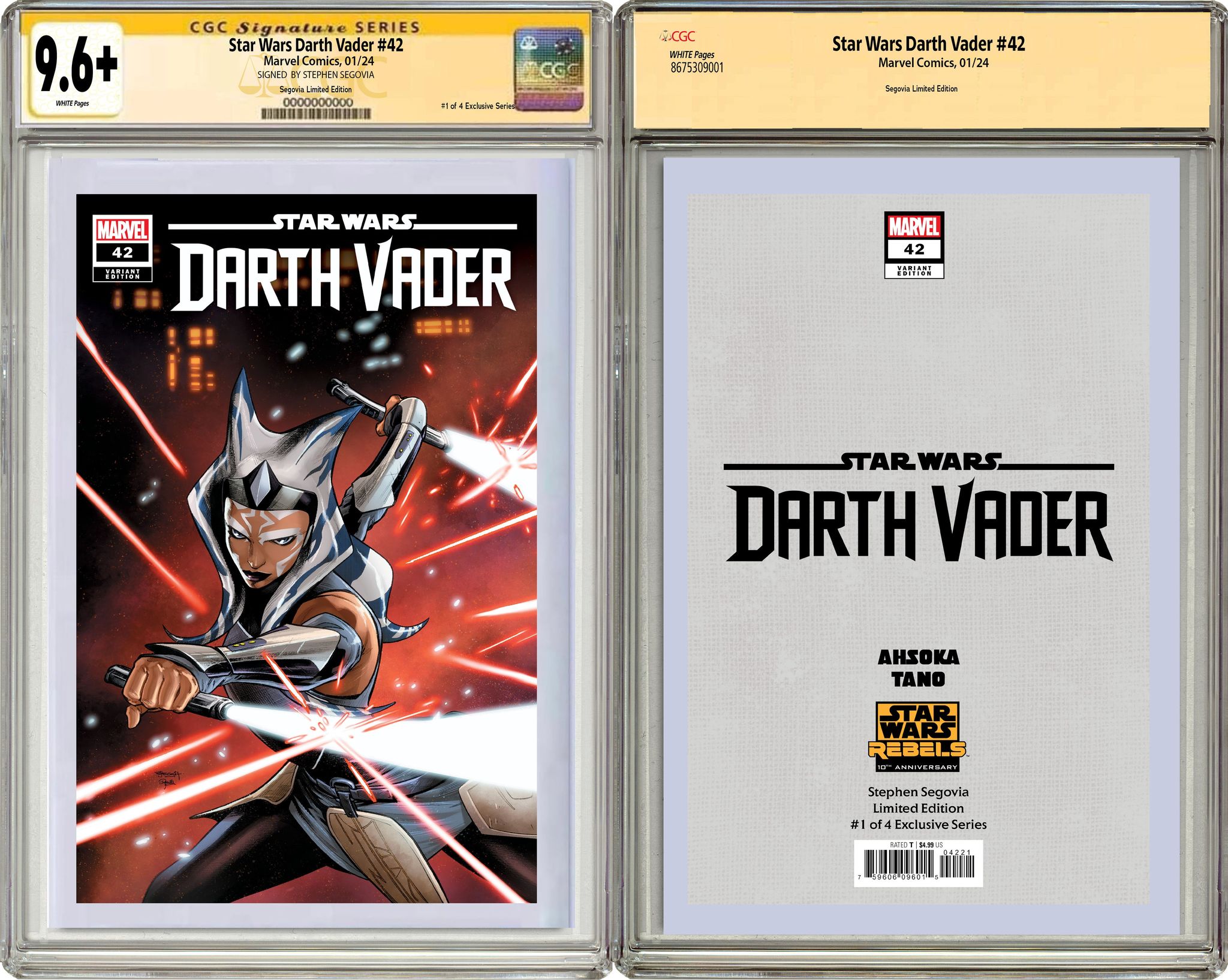 STAR WARS: DARTH VADER 42 STEPHEN SEGOVIA REBELS 10TH ANNIVERSARY LIMITED EDITION #1 OF 4 EXCLUSIVE SERIES OPTIONS- 01/03/24