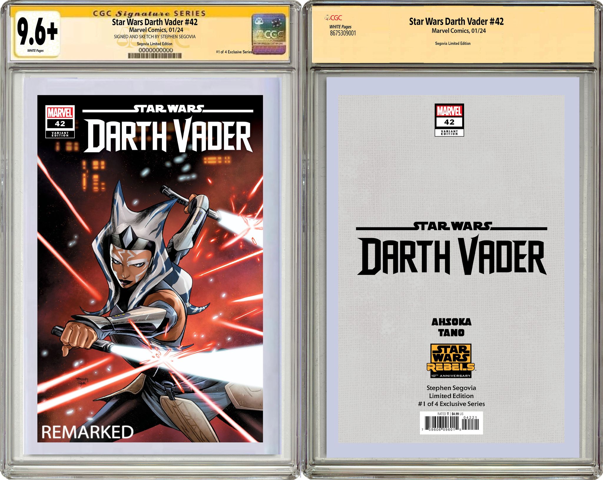 STAR WARS: DARTH VADER 42 STEPHEN SEGOVIA REBELS 10TH ANNIVERSARY LIMITED EDITION #1 OF 4 EXCLUSIVE SERIES OPTIONS- 01/03/24