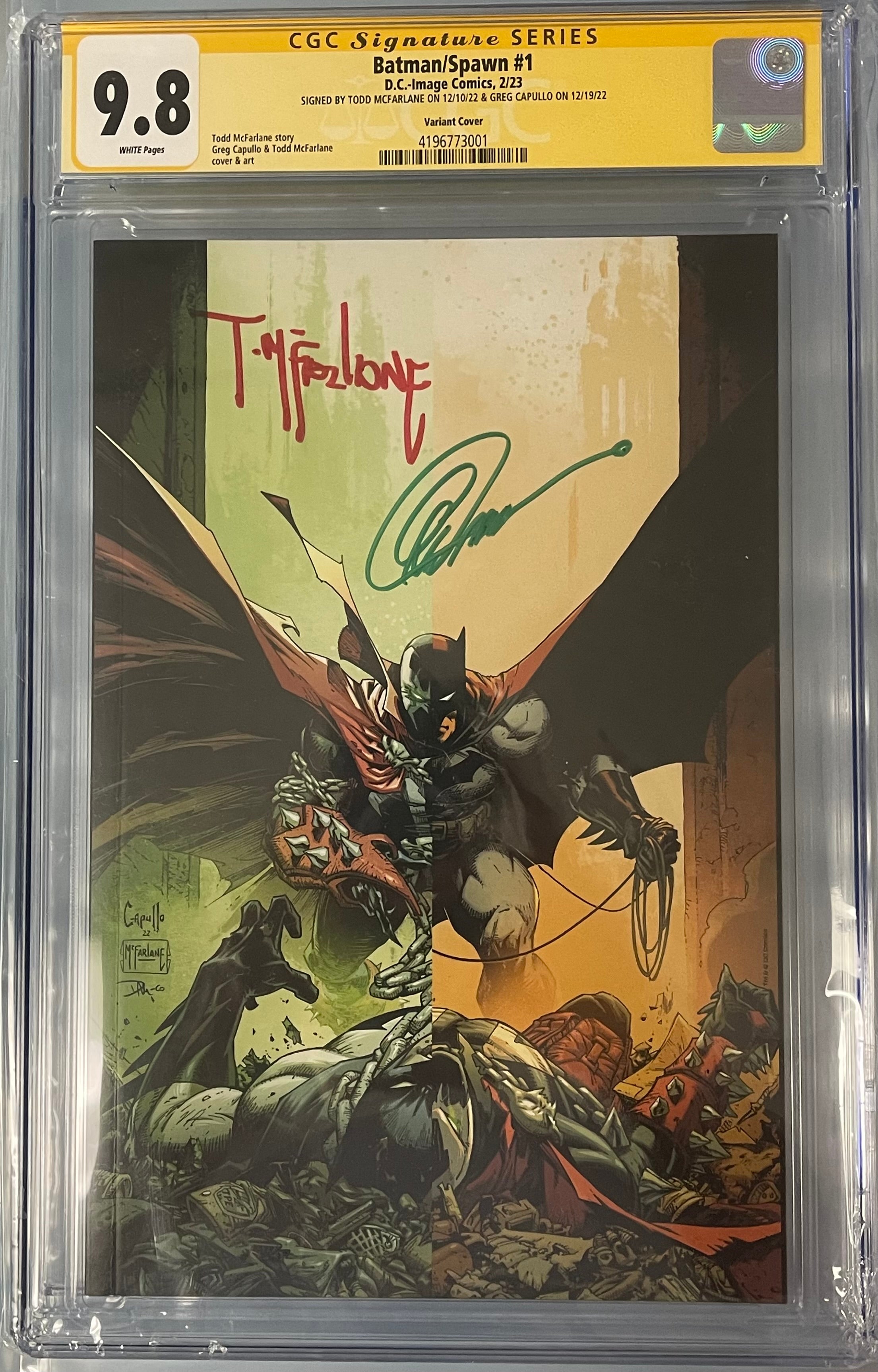 BATMAN SPAWN #1 1:1000 VARIANT SIGNED BY TODD MCFARLANE & GREG CAPULLO CGC 9.8 (IN STOCK) C47