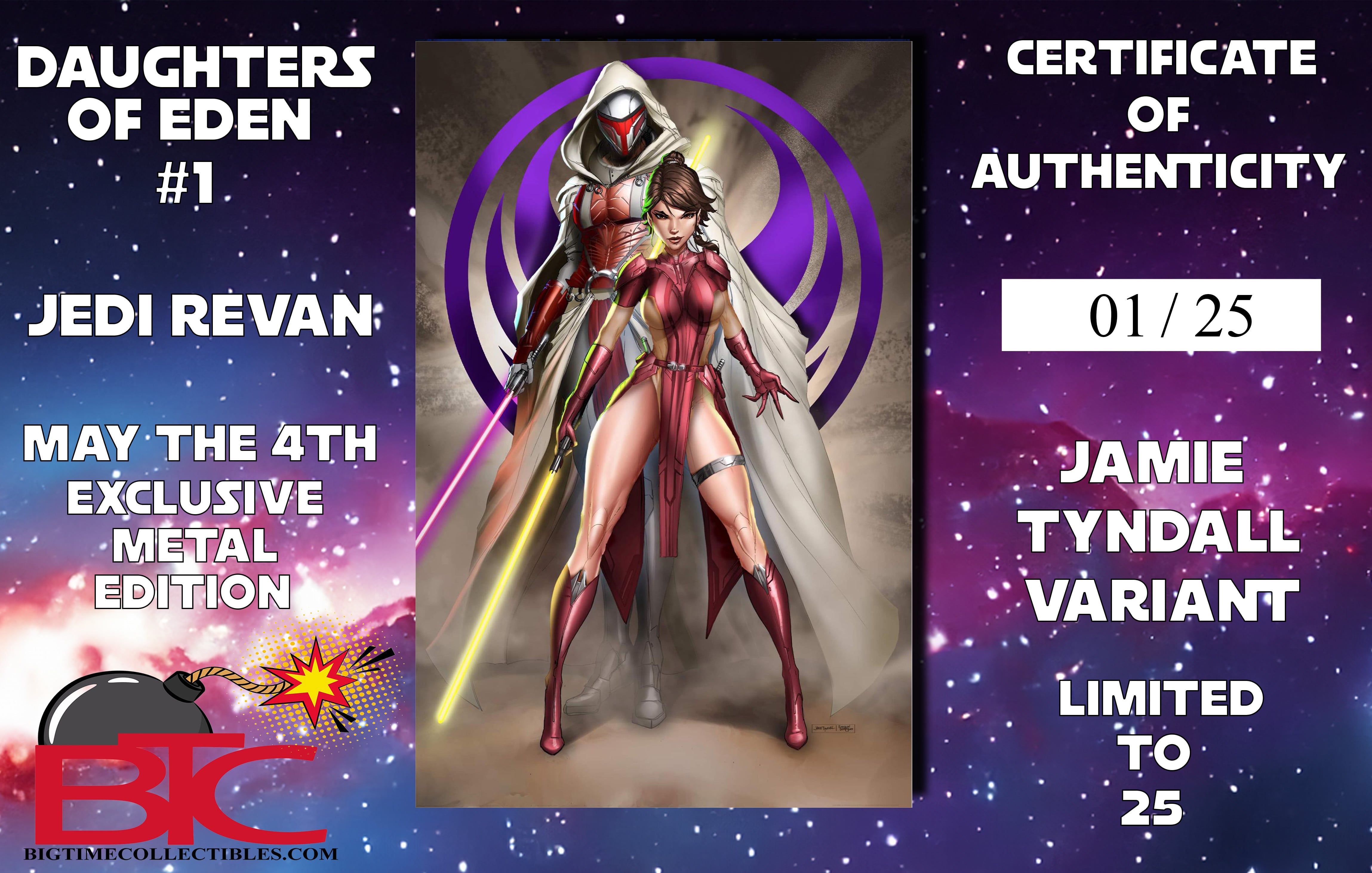 DAUGHTER'S OF EDEN #1 JAMIE TYNDALL MAY THE 4TH JEDI REVAN EXCLUSIVE VARIANT OPTIONS