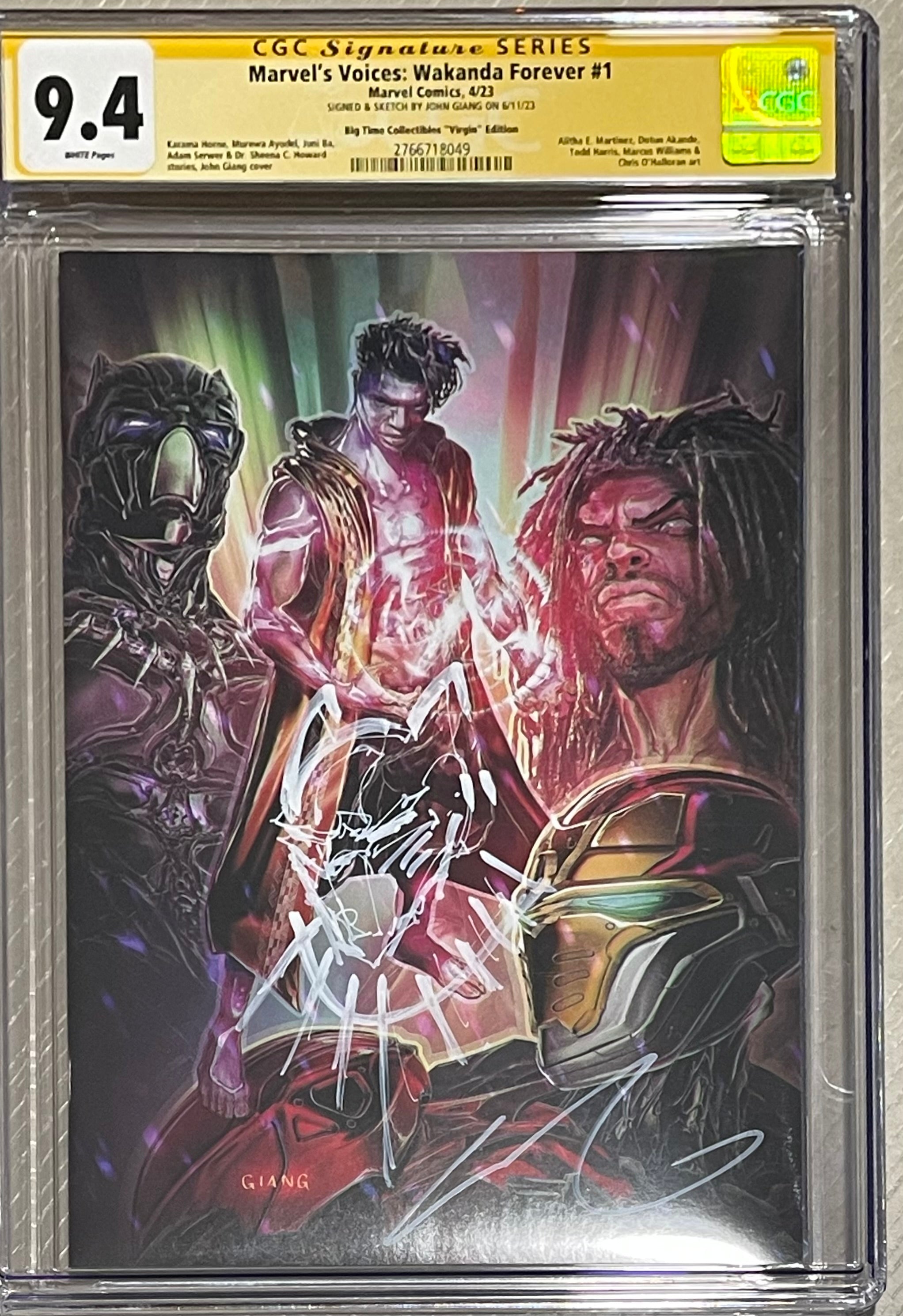 MARVELS VOICES WAKANDA FOREVER #1 GIANG EXCLUSIVE VIRGIN VARIANT SIGNED & REMARQUED BY JOHN GIANG CGC 9.4 (IN STOCK) C42