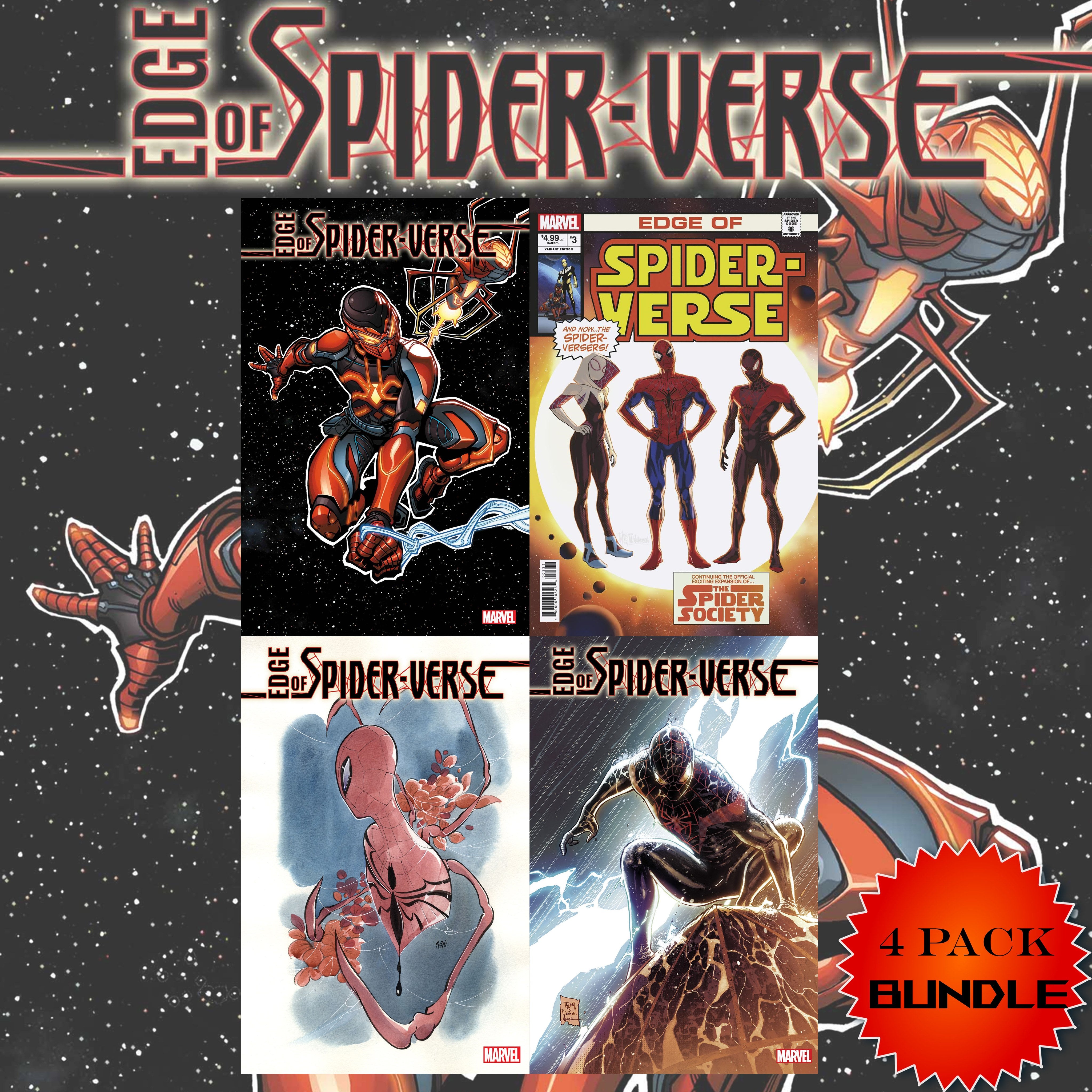 EDGE OF SPIDER-VERSE #3 4-PACK FIRST APPEARANCE OF STAR-SPIDER- 04/10/2024