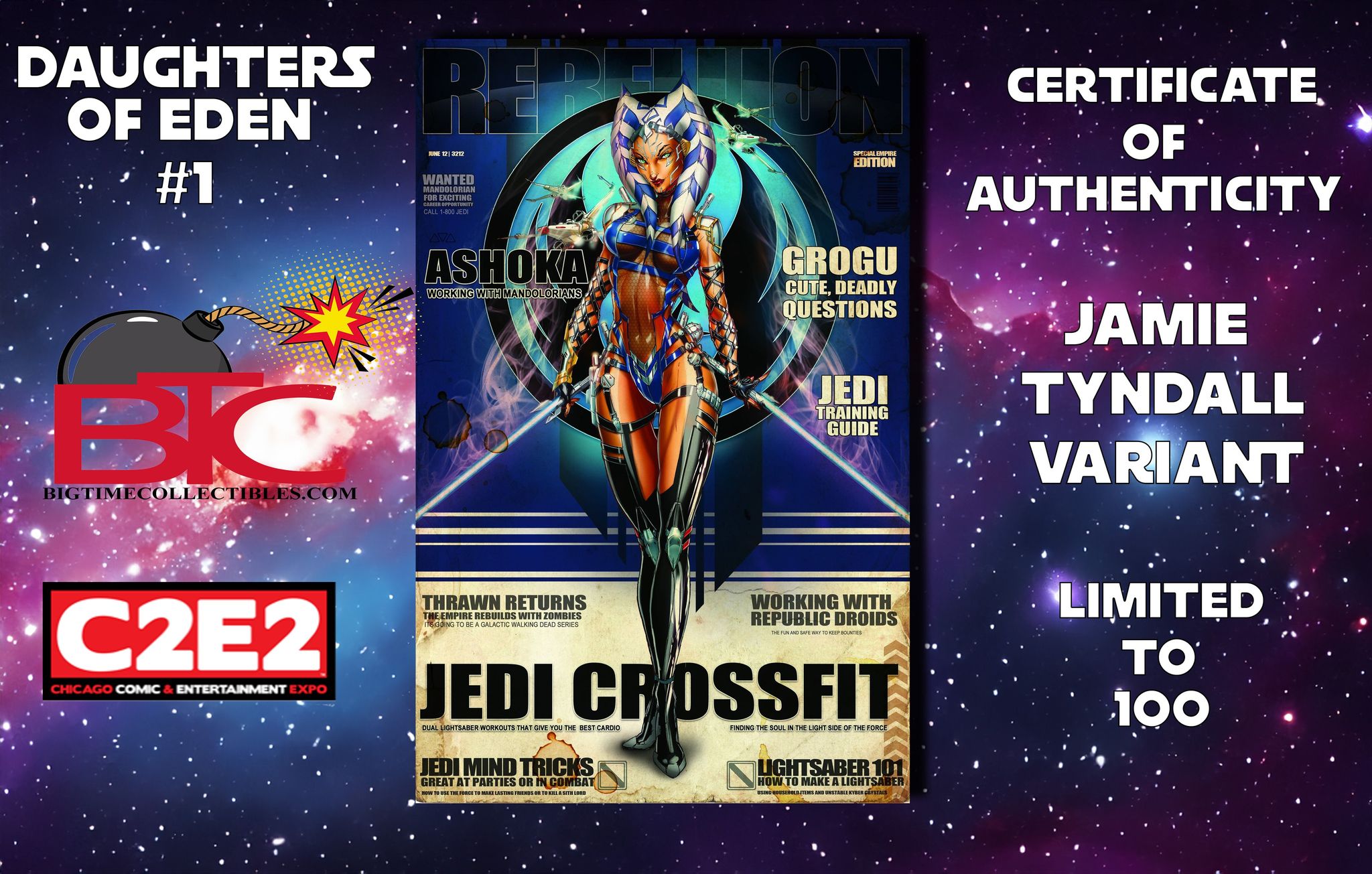 DAUGHTERS OF EDEN #1 JAMIE TYNDALL C2E2 JEDI CROSSFIT EXCLUSIVE VARIANT LIMITED TO 100 W/COA