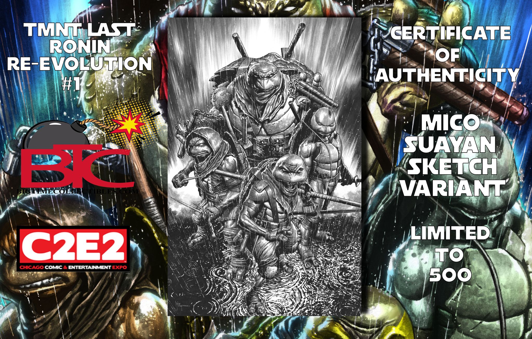 TMNT THE LAST RONIN RE-EVOLUTION #1 MICO SUAYAN C2E2 EXCLUSIVE SKETCH VARIANT OPTIONS