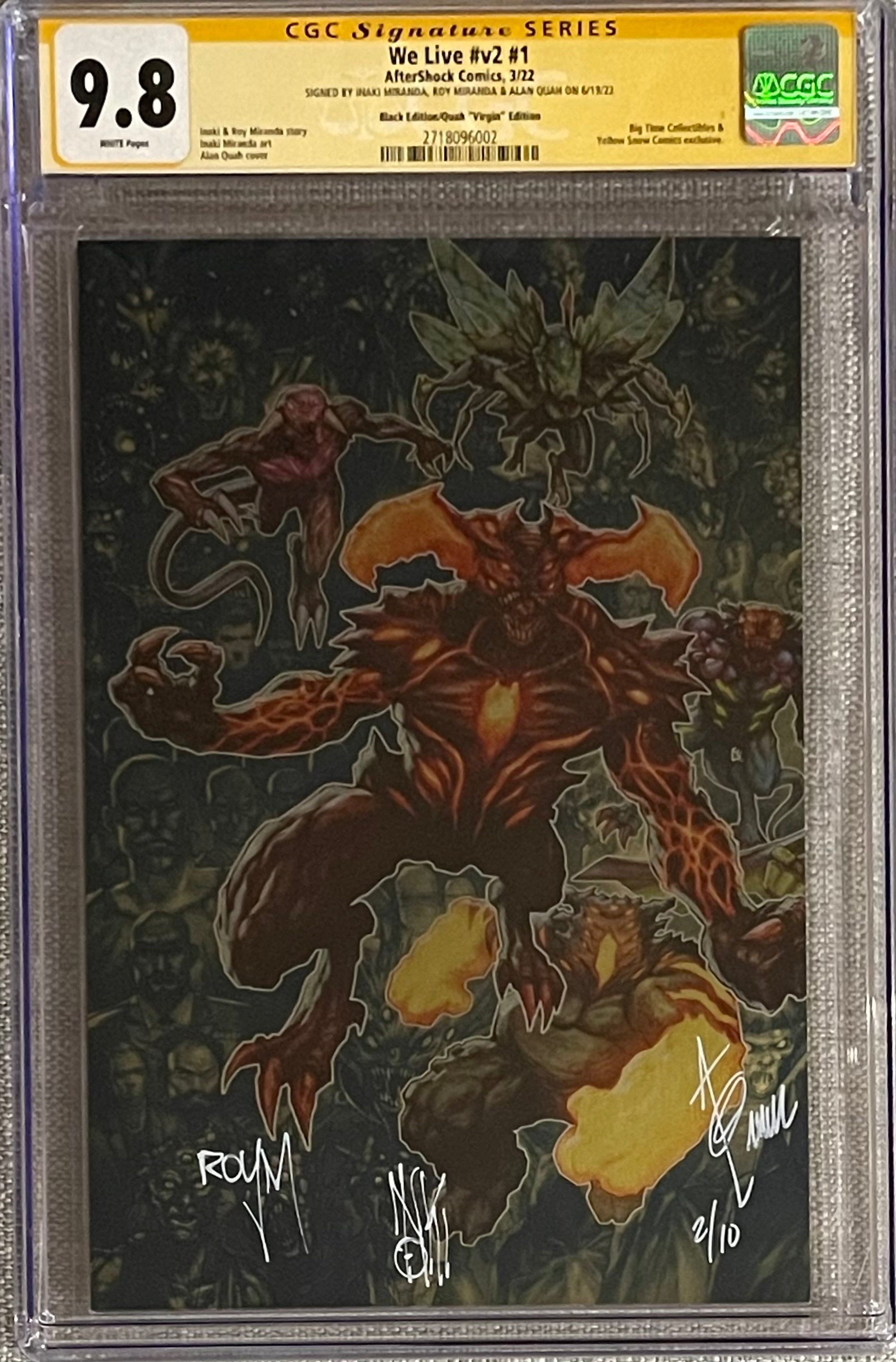 WE LIVE V2 #1 QUAH METAL EDITION SIGNED BY ALAN QUAH & THE MIRANDA BROTHERS #2/10 CGC 9.8 (C112)