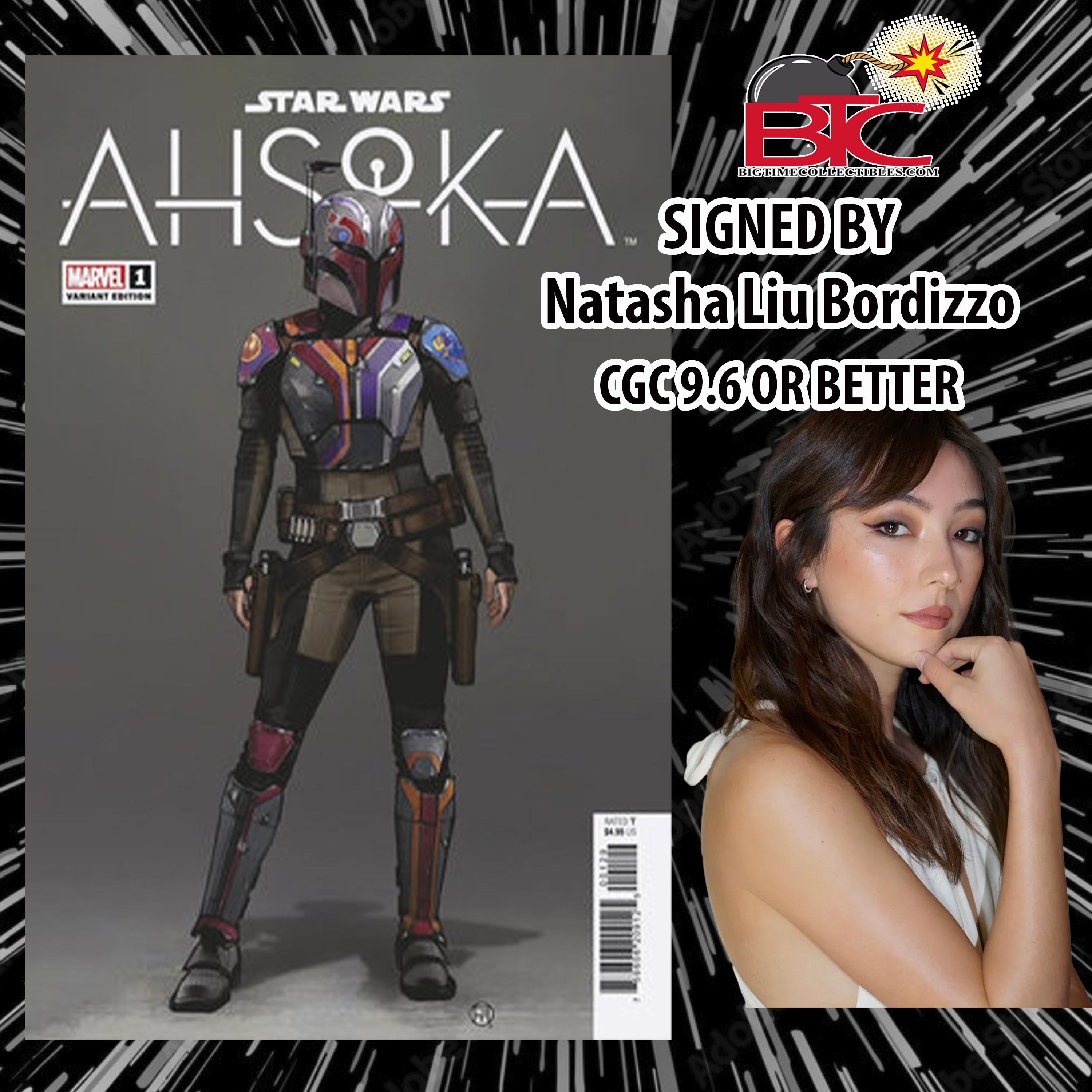 STAR WARS: AHSOKA #1 CONCEPT ART VARIANT[1:10] SIGNED BY NATASHA LIU BORDIZZO CGC 9.6 OR BETTER