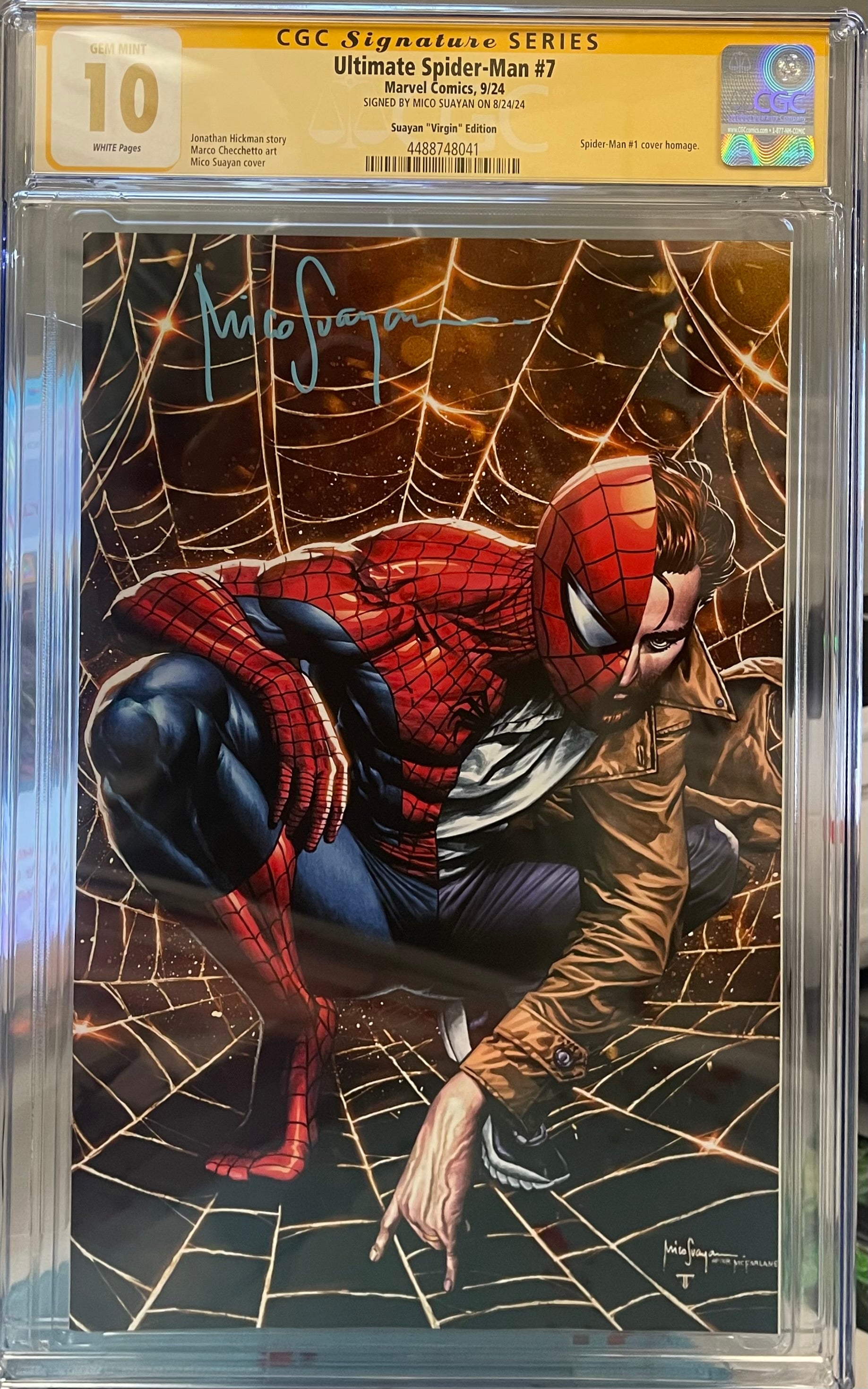 ULTIMATE SPIDER-MAN #7 MICO SUAYAN EXCLUSIVE VIRGIN EDITION SIGNED CGC GEM MINT 10 (C65)