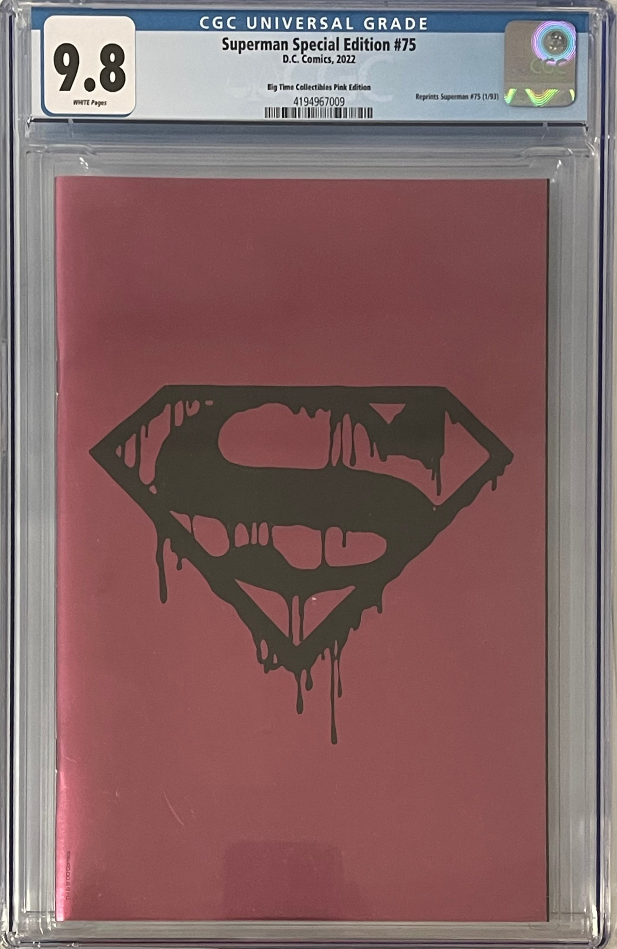 SUPERMAN SPECIAL EDITION #75 PINK FOIL VARIANT CGC 9.8 (IN STOCK) C47