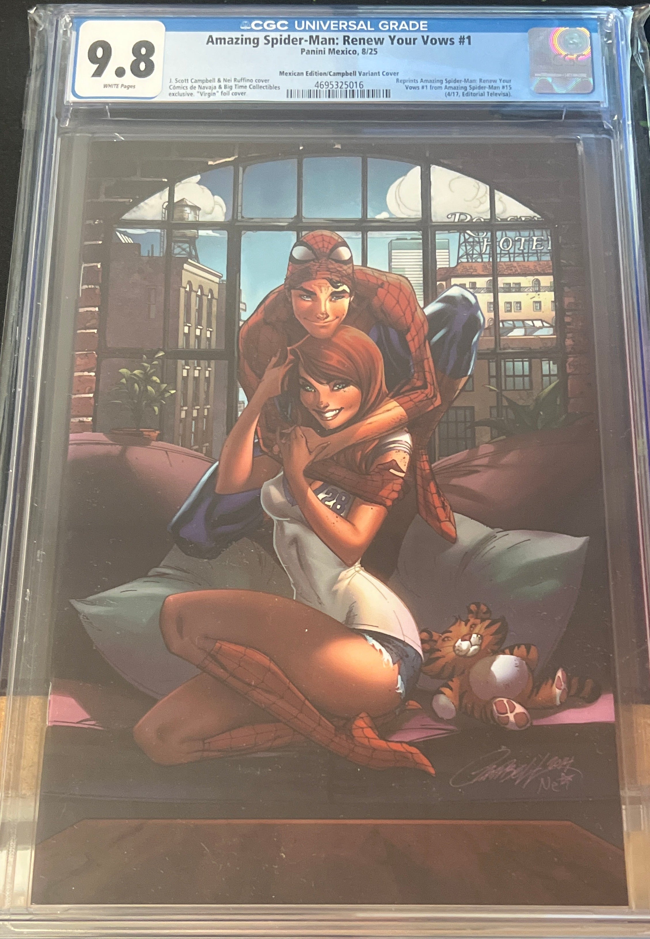 AMAZING SPIDER-MAN RENEW YOUR VOWS #1 J SCOTT CAMPBELL NYCC EXCLUSIVE FOIL IEDITION CGC 9.8 (C104)