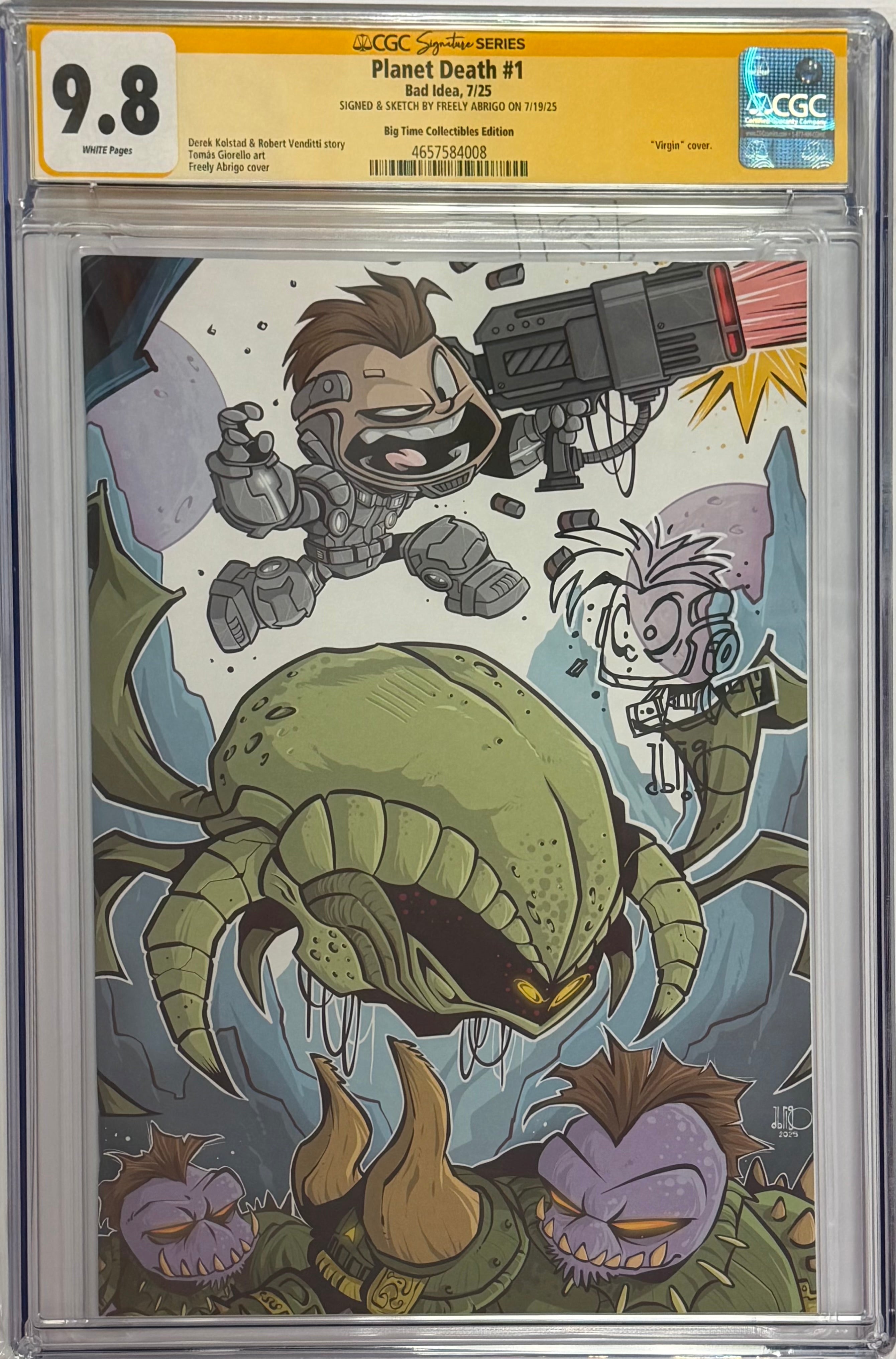 PLANET DEATH #1 FREELY ABRIGO EXCLUSIVE EDITION SIGNED & REMARQUED BY FREELY ABRIGO CGC 9.8 (IN STOCK) C63