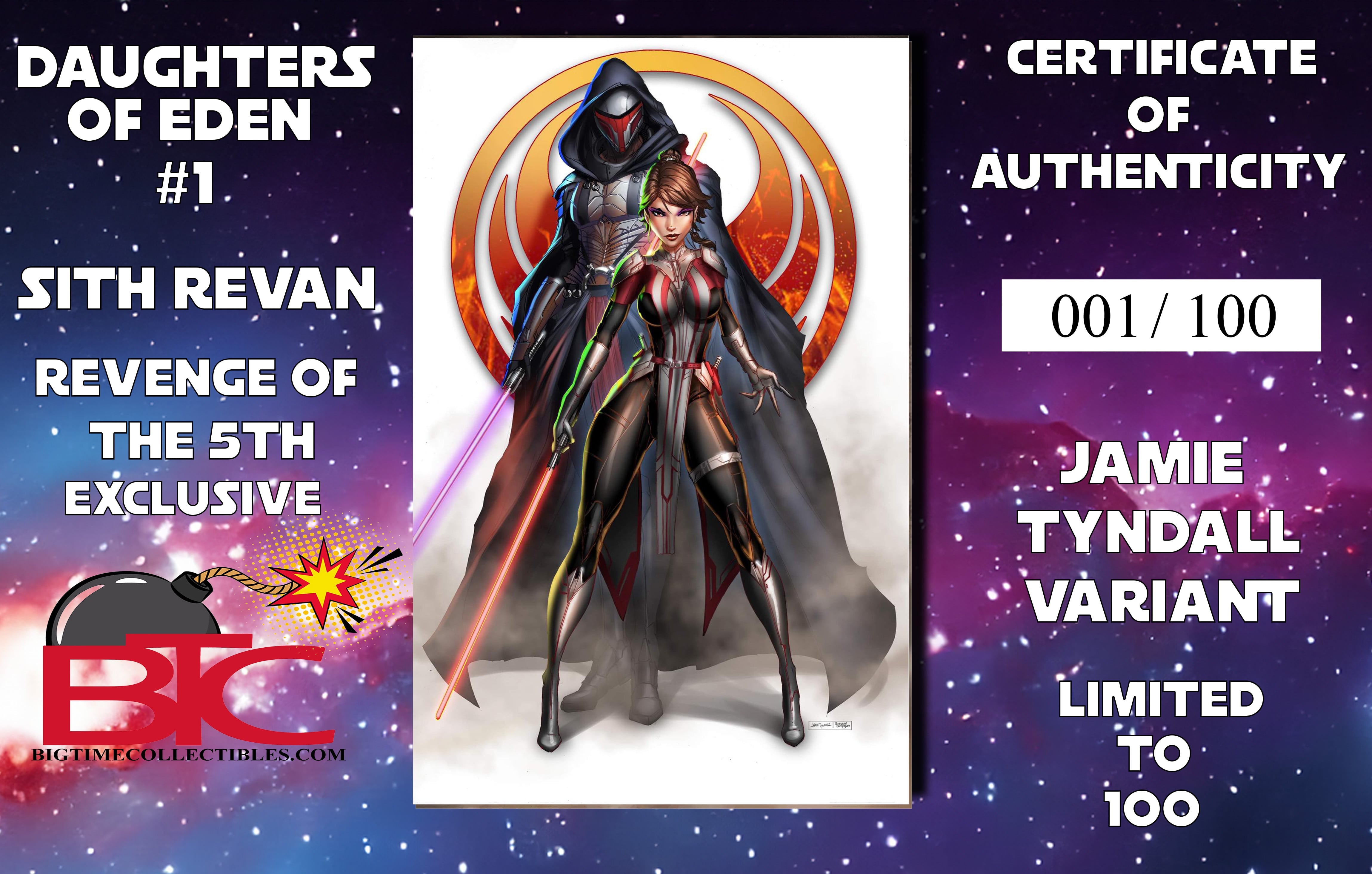 DAUGHTER'S OF EDEN #1 JAMIE TYNDALL MAY THE 4TH JEDI REVAN EXCLUSIVE VARIANT OPTIONS