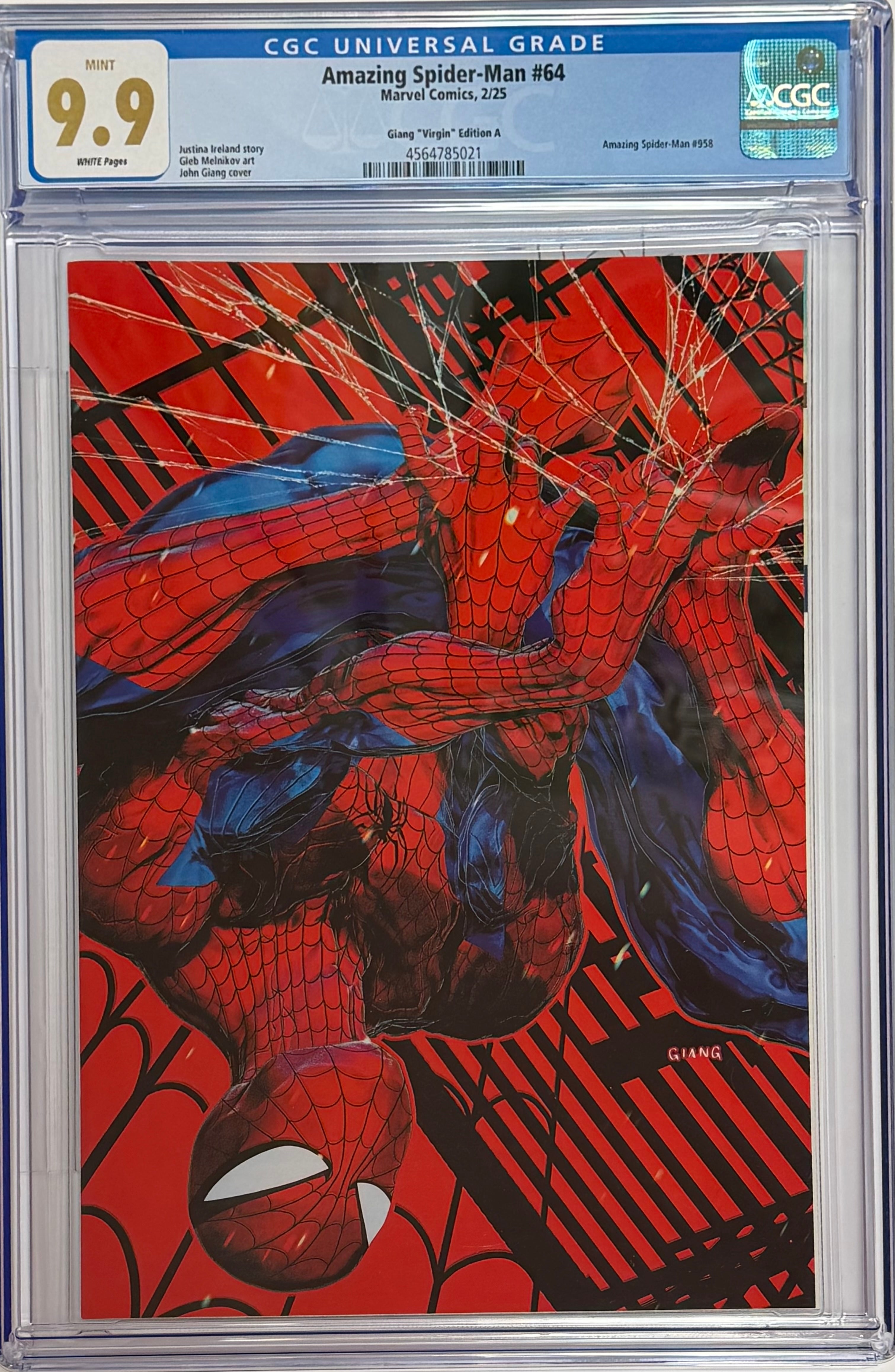 AMAZING SPIDER-MAN #64 JOHN GIANG NEGATIVE BLEED EXCLUSIVE VIRGIN EDITION CGC 9.9 MINT (IN STOCK) C67
