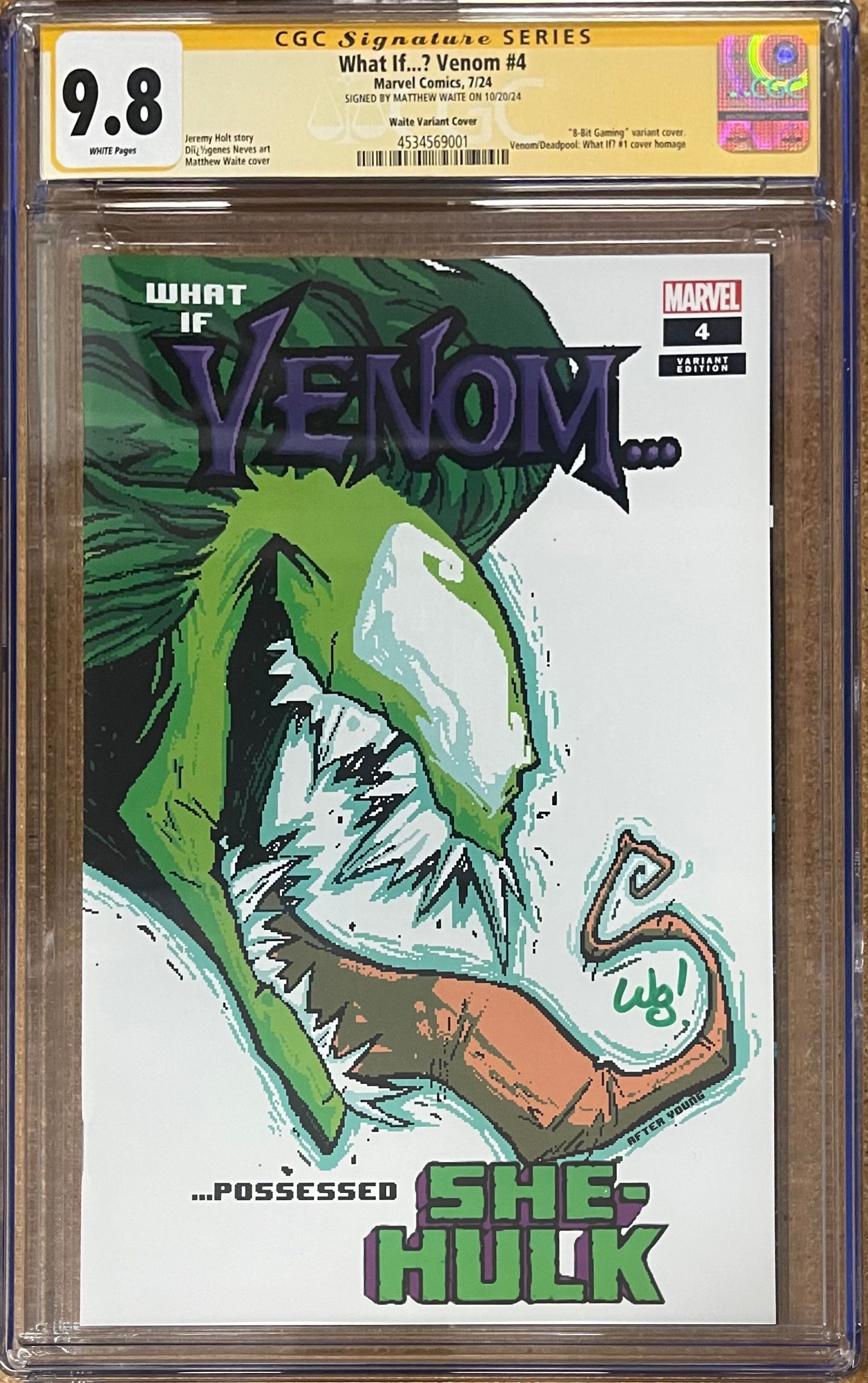 WHAT IF...? VENOM #4 MATTHEW WAITE EXCLUSIVE HOMAGE SIGNED BY MATTHEW WAITE CGC 9.8 (IN STOCK) C66