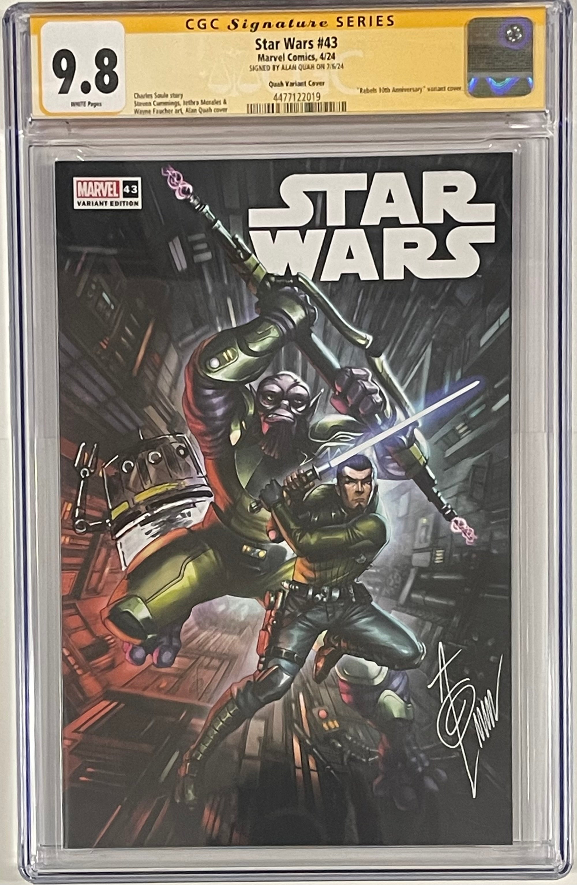 STAR WARS #43 ALAN QUAH REBELS 10TH ANNIVERSARY SIGNED BY ALAN QUAH CGC 9.8 (C82)