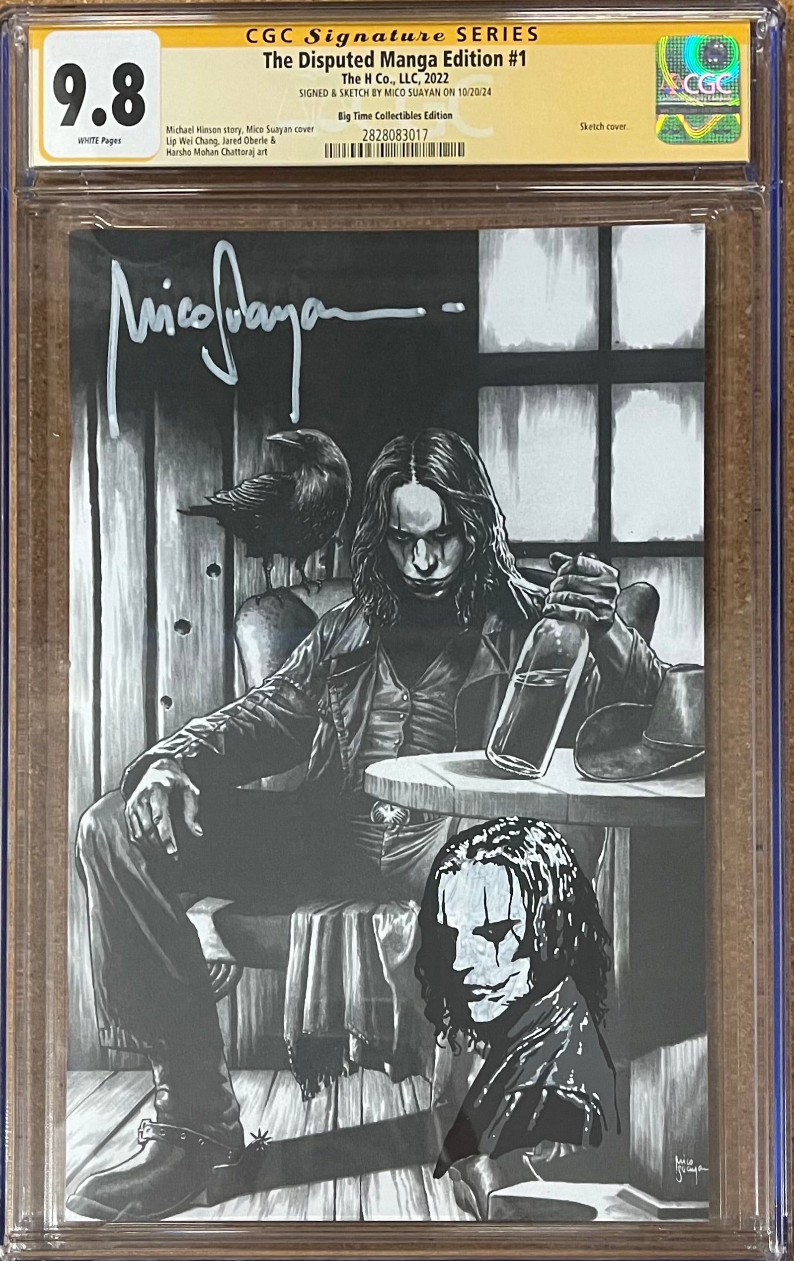 DISPUTED MANGA EDITION #1 MICO SUAYAN EXCLUSIVE SIGNED W/ CROW HEAD SKETCH BY MICO SUAYAN #70/250 CGC 9.8 (IN STOCK) C71