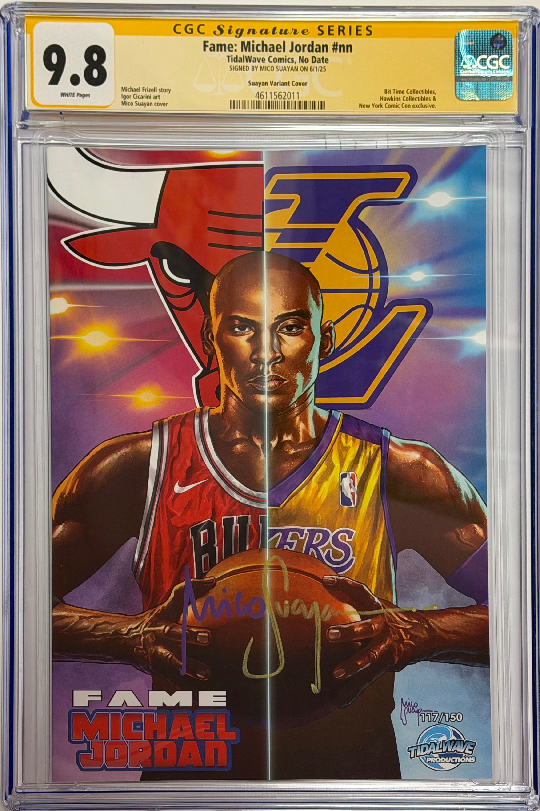 MICHAEL JORDAN #1 MICO SUAYAN EXCLUSIVE DUAL COLORED SIGNATURE BY MICO SUAYAN CGC 9.8 (IN STOCK) C42