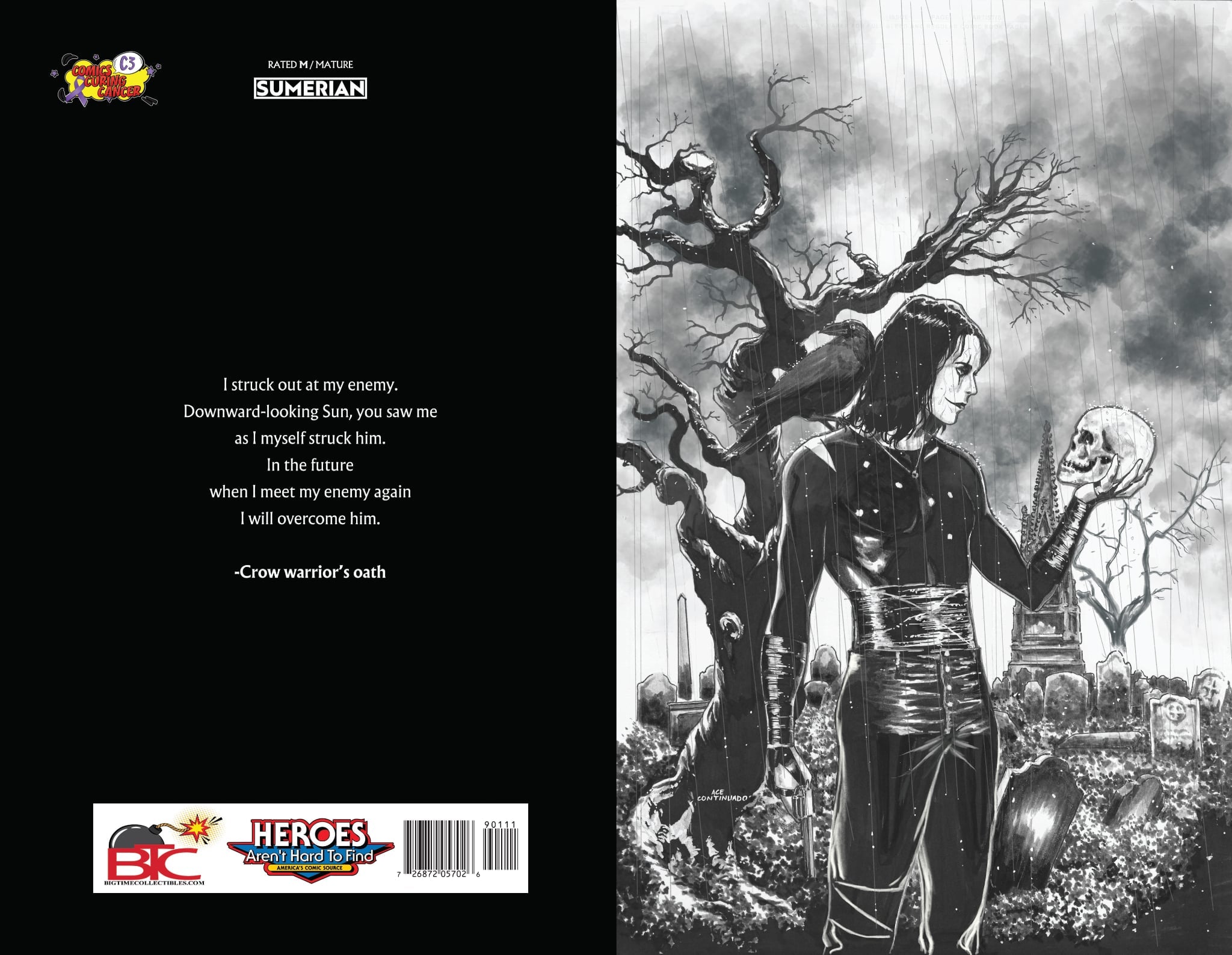 CROW DEAD TIME #1 COMICS CURING CANCER HEROES CON EXCLUSIVE VARIANT