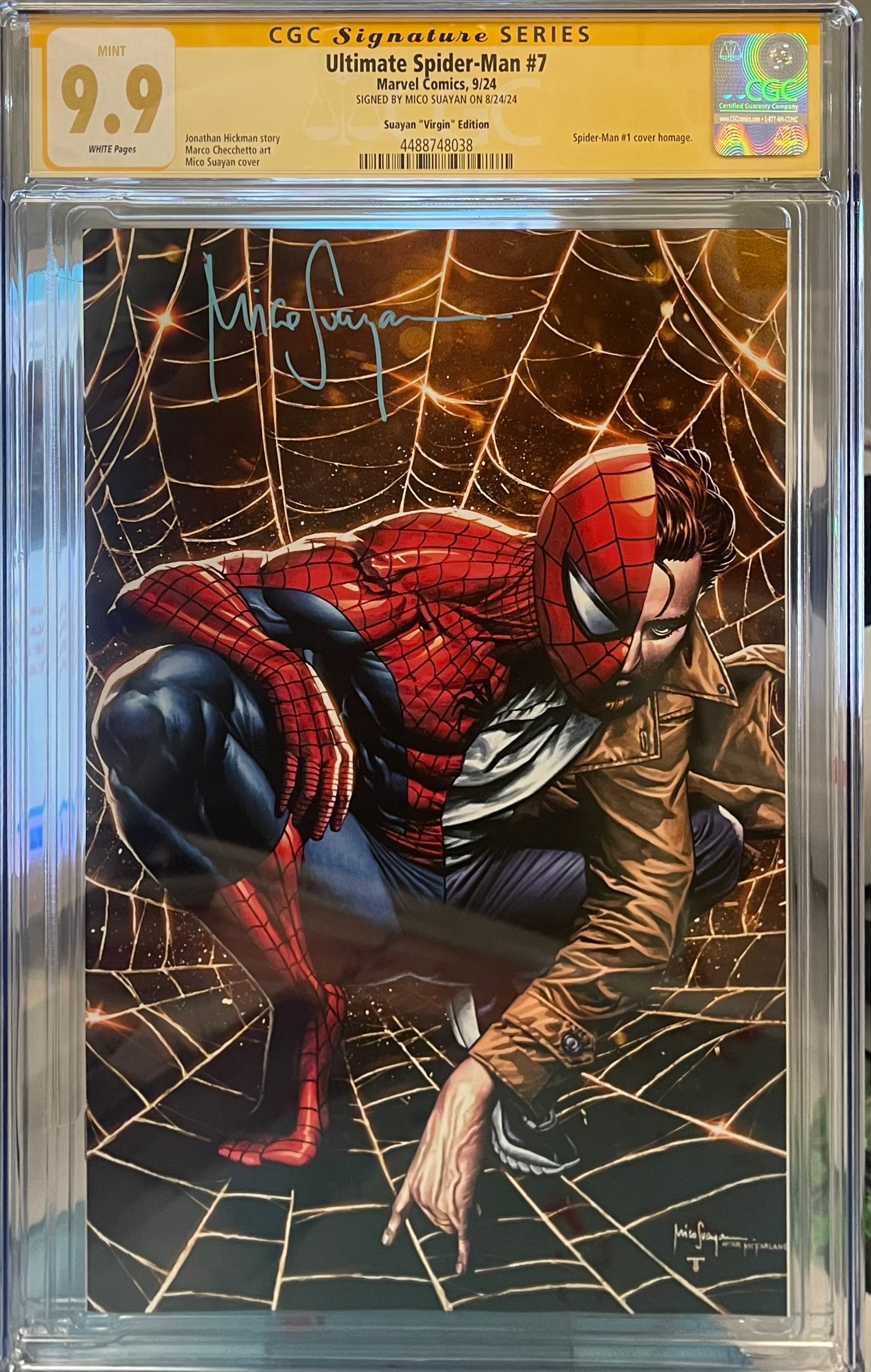 ULTIMATE SPIDER-MAN #7 MICO SUAYAN EXCLUSIVE VIRGIN EDITION SIGNED CGC 9.9 MINT (C103)