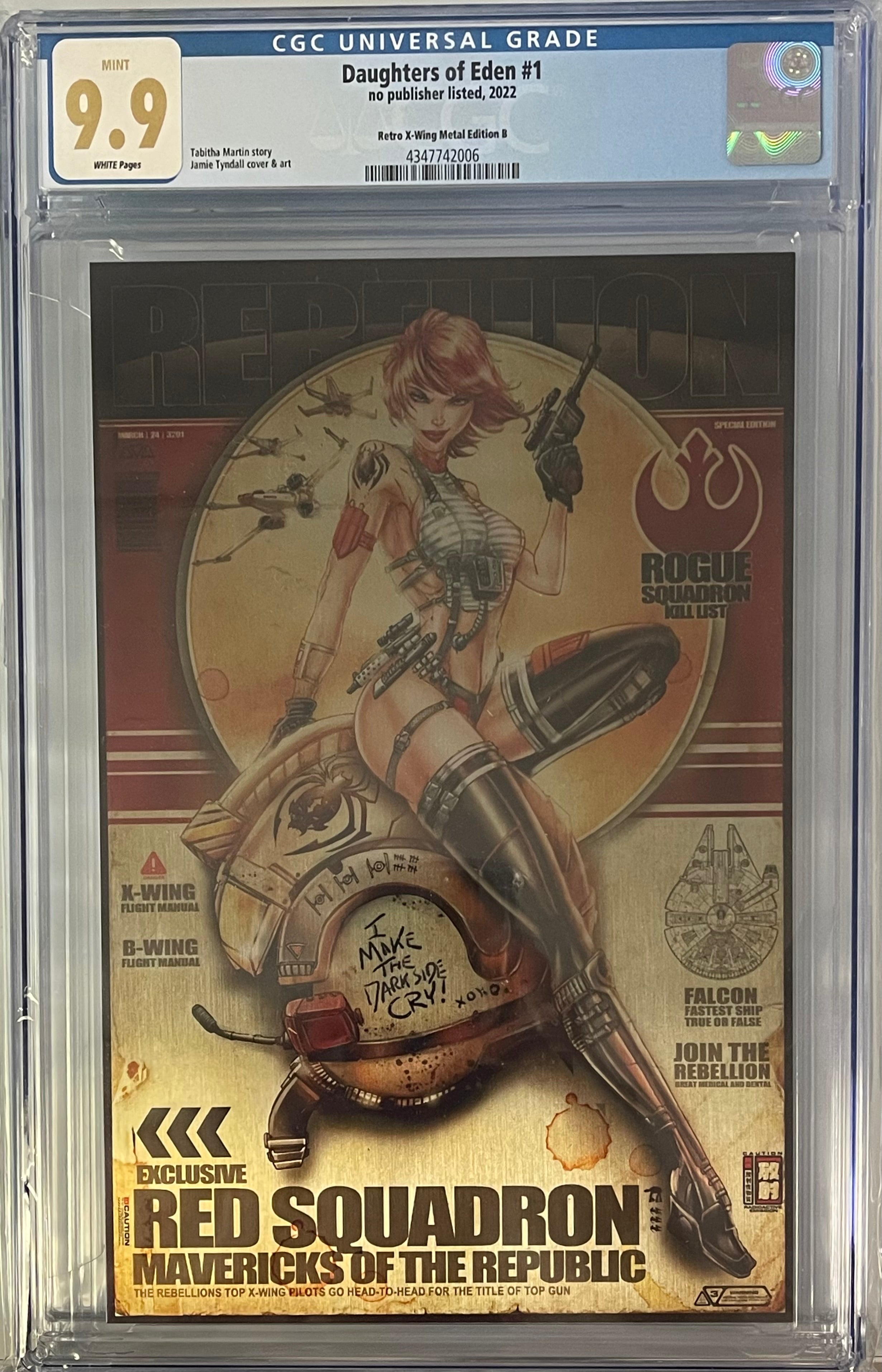 DAUGHTER'S OF EDEN #1 JAMIE TYNDALL X-WING RETRO METAL EDITION CGC 9.9 MINT (IN STOCK) C48