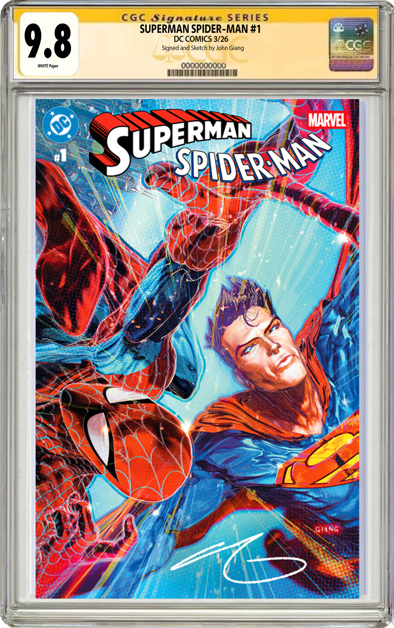 DC MARVEL SUPERMAN SPIDER-MAN #1 JOHN GIANG ARTIST EXCLUSIVE EDITION