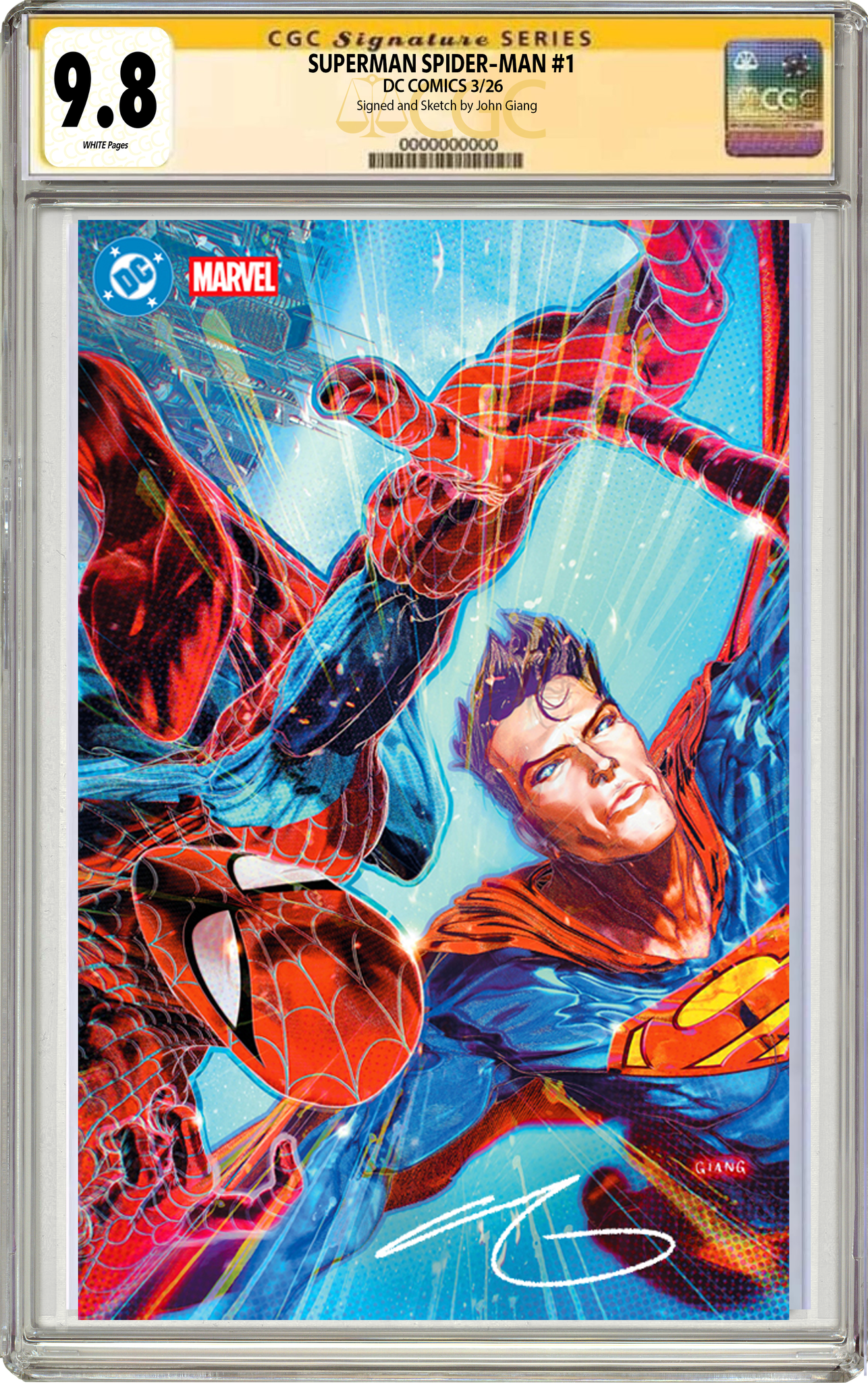 DC MARVEL SUPERMAN SPIDER-MAN #1 JOHN GIANG ARTIST EXCLUSIVE EDITION