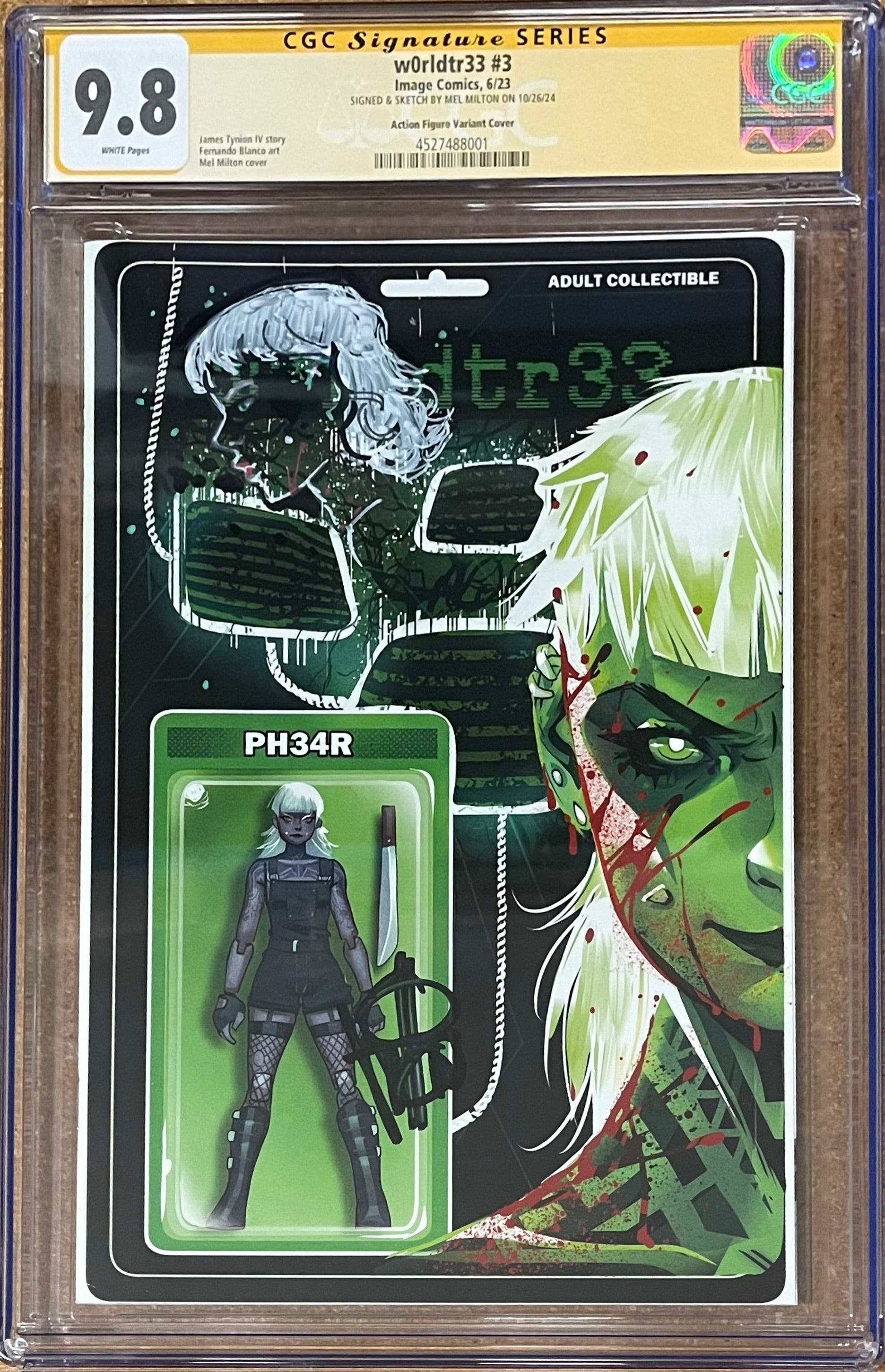 W0RLDTR33 #3 EXCLUSIVE AF VARIANT SIGNED & SKETCHED BY MEL MILTON CGC 9.8 (IN STOCK) C58