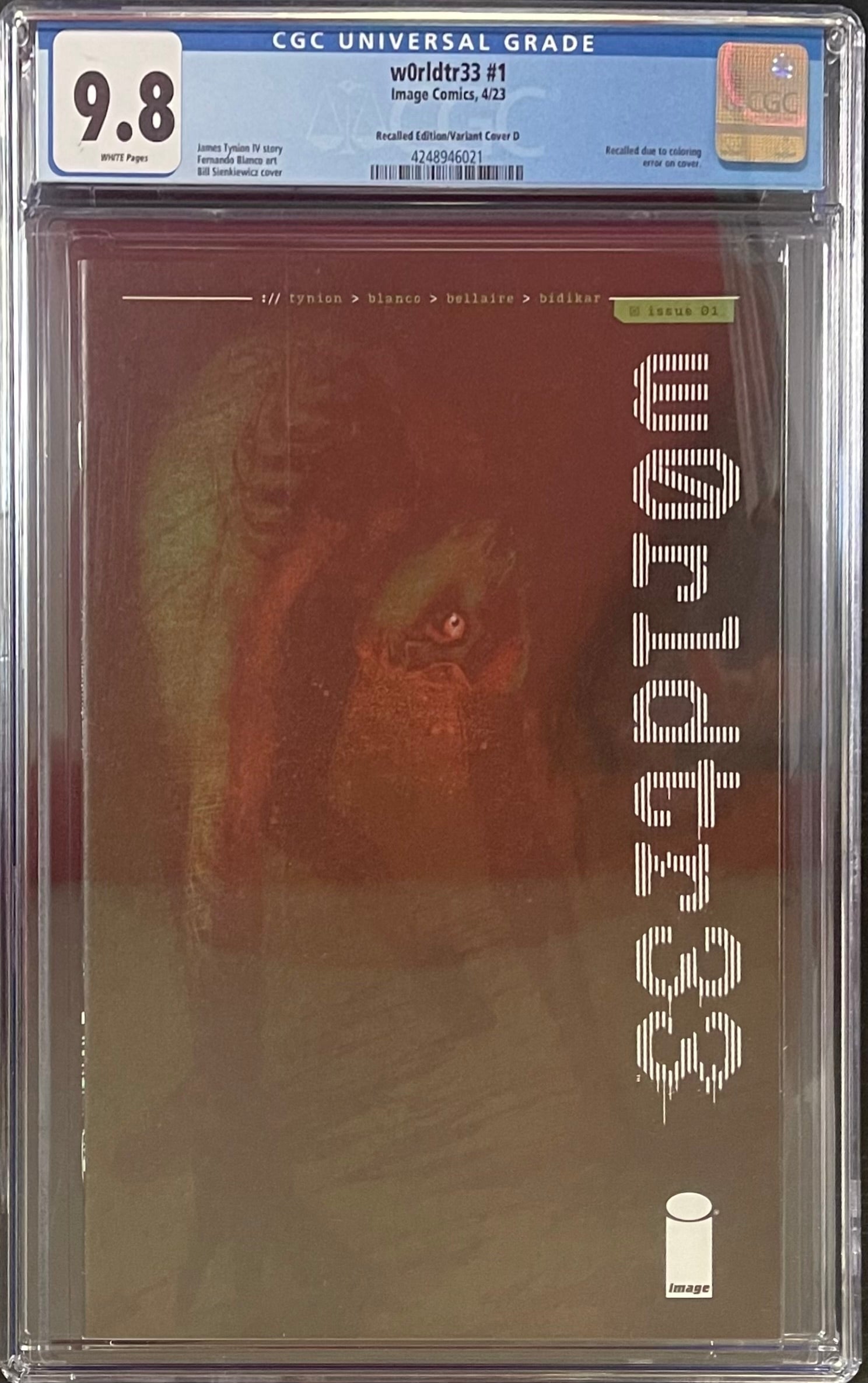 W0RLDTR33 #1 SIENKIEWICZ 1:25 RECALLED EDITION CGC 9.8 C5