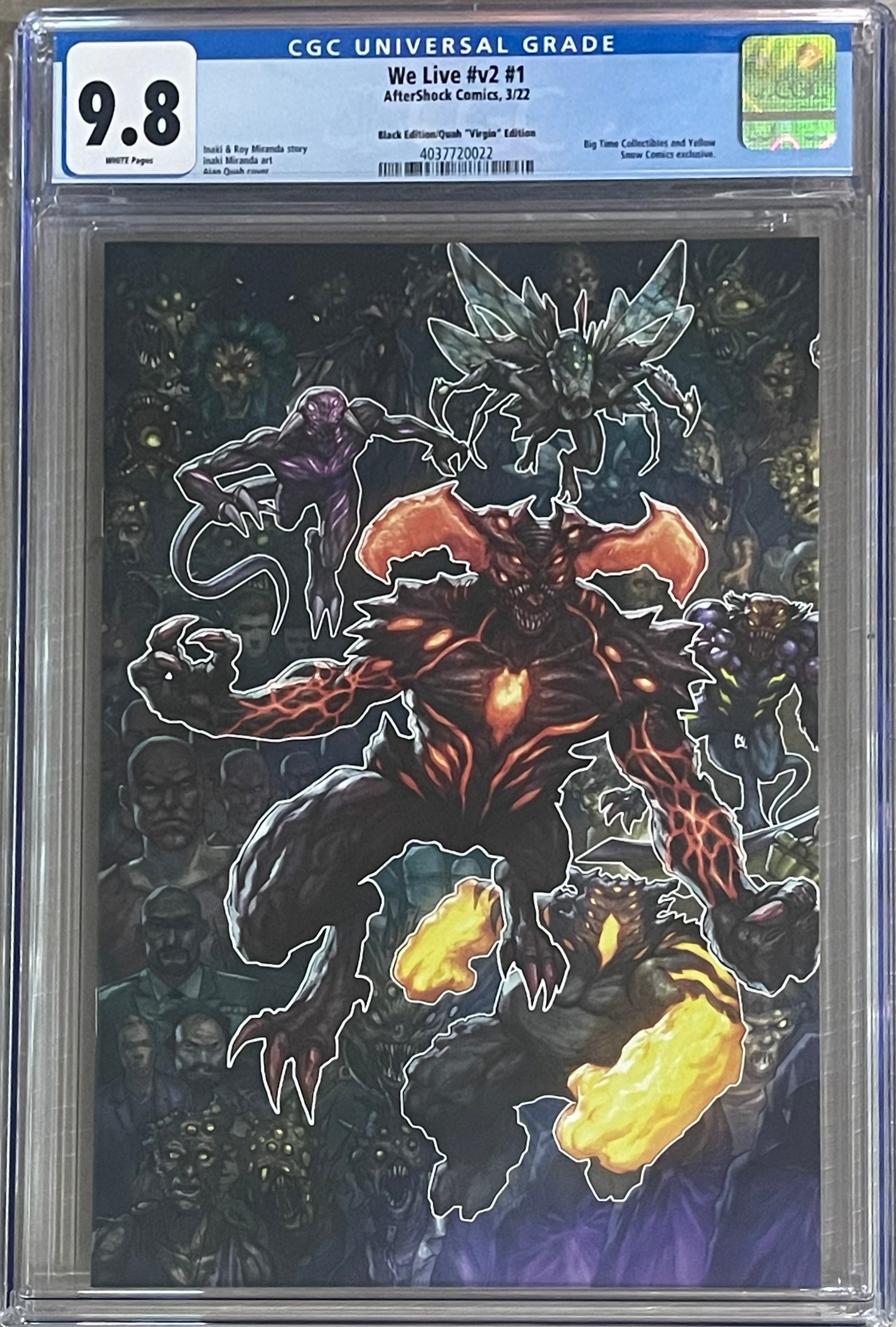 WE LIVE VOLUM 2 #1 BLACK EDITION ALAN QUAH VARIANT CGC 9.8 (IN STOCK) C91