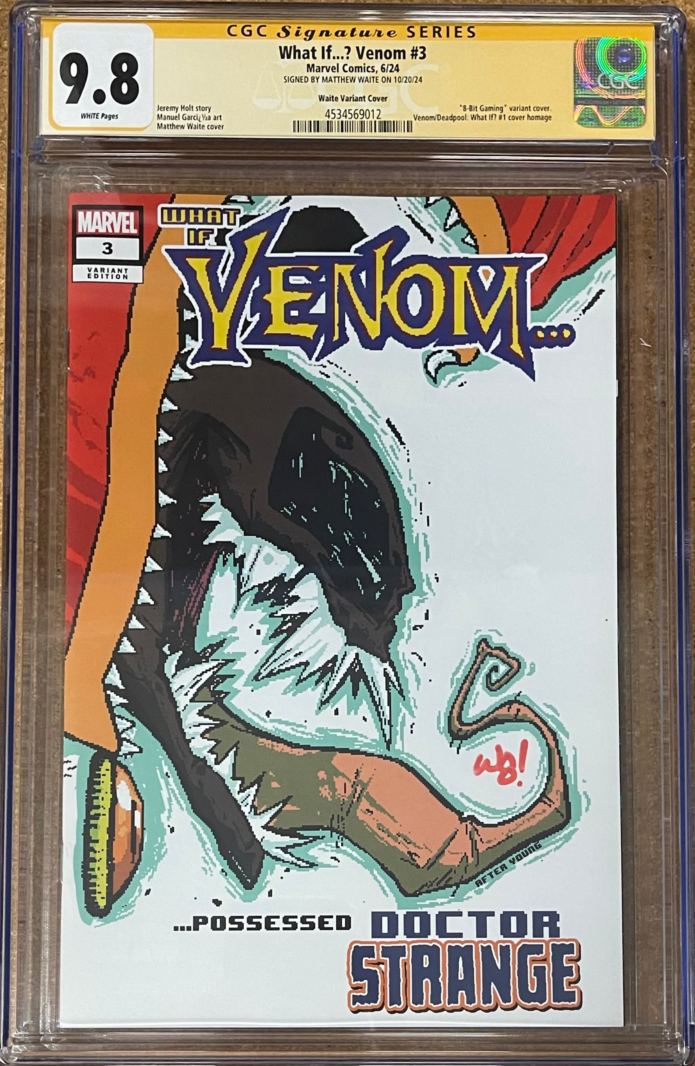 WHAT IF...? VENOM #3 MATTHEW WAITE EXCLUSIVE HOMAGE VARIANT BY MATTHEW WAITE CGC 9.8 (IN STOCK) C66