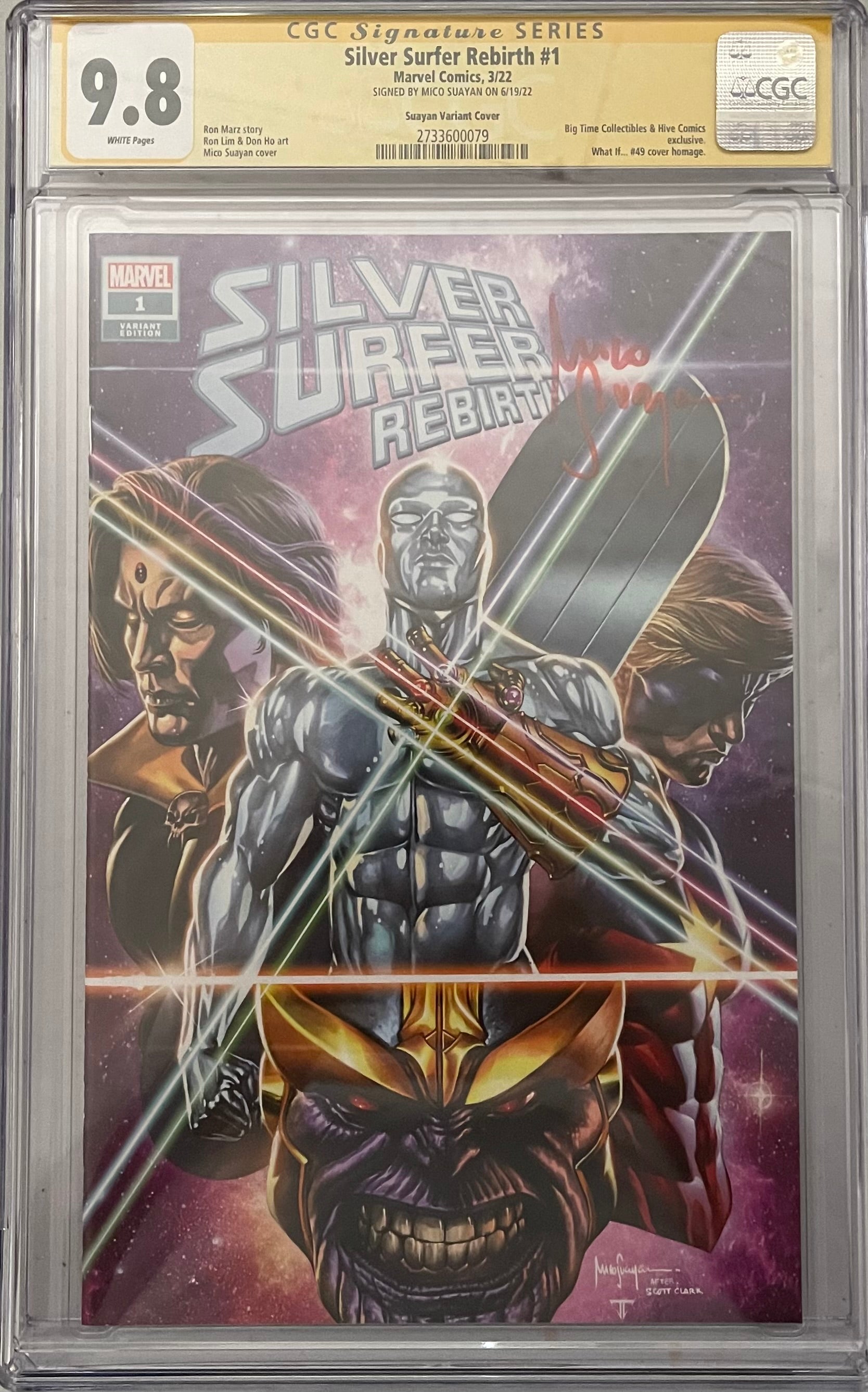 SILVER SURFER REBIRTH #1 EXCLUSIVE TRADE DRESS SIGNED BY MICO SUAYAN CGC 9.8 (IN STOCK) C43